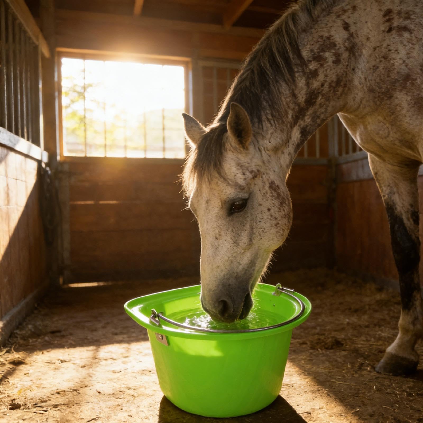 Qianly Cubo para de Caballo Comedero para Caballos Fácil de Usar Resistente Robusto Contenedor de Alimentación para Ganado