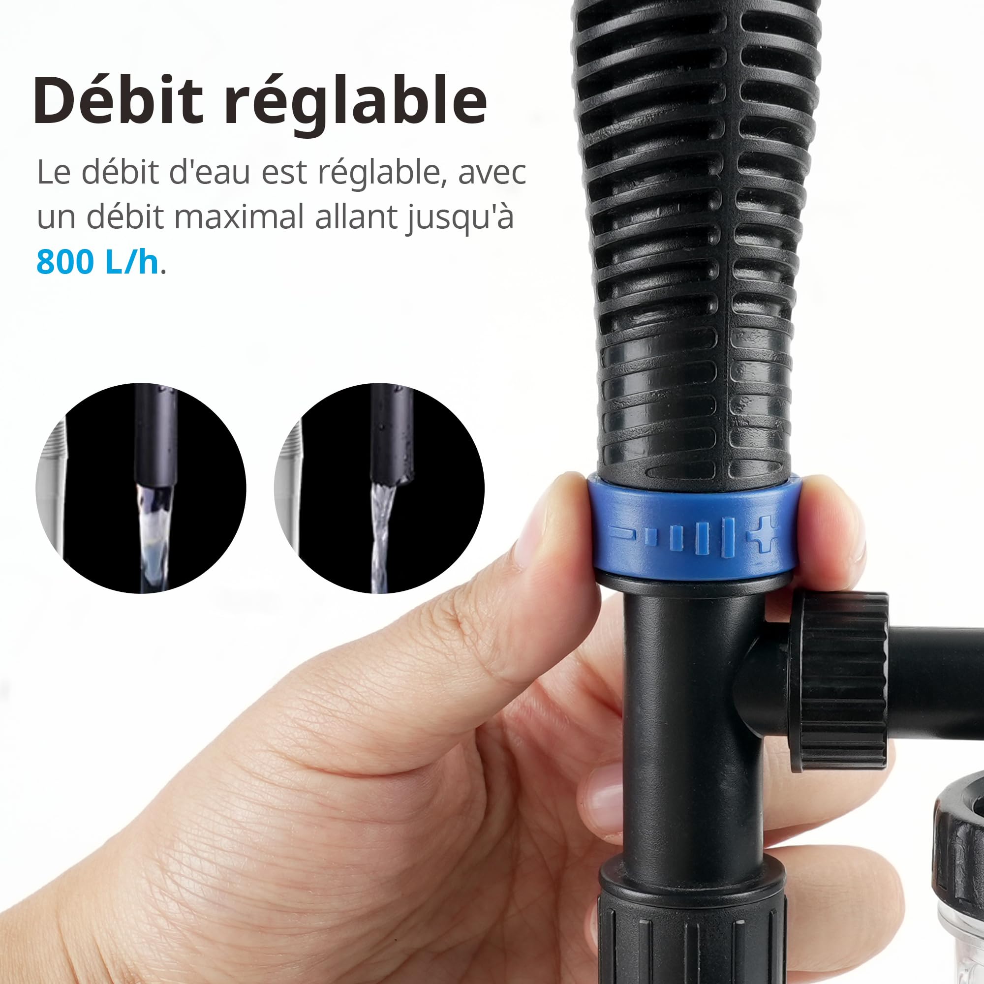 NICREW 3 en 1 Aspirateur Automatique Électrique pour Gravier et Sable avec Changement d'eau, Nettoyeur pour Aquarium Moyen et Grand