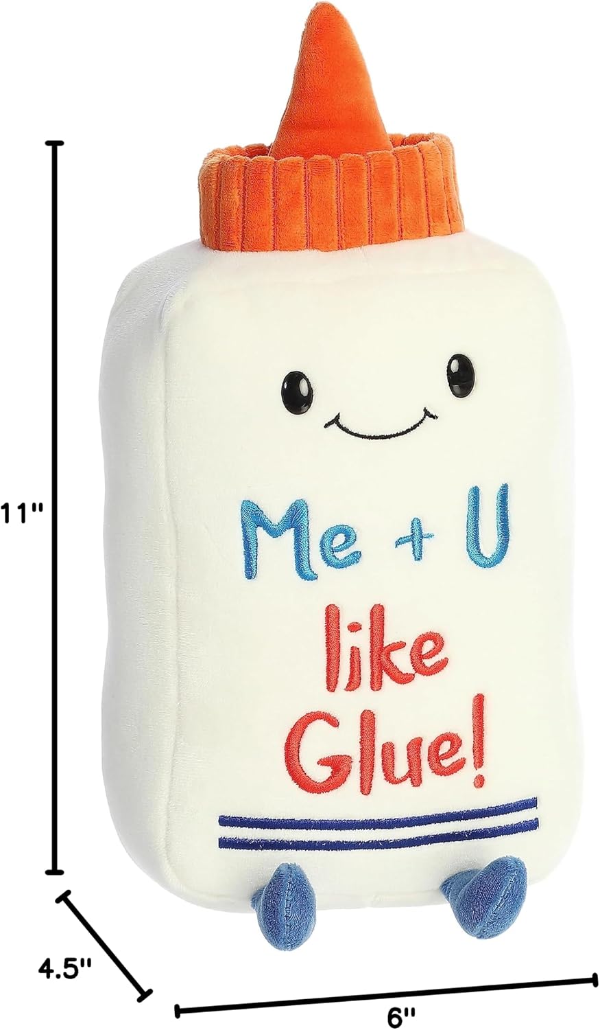 Aurora® Witty JUST Sayin'™ Me + U Like Glue™ Stuffed Animal - Expressive Characters for Decorative Charm - Quirky Birthday Gifts for Kids and Adults - White 11 Inches