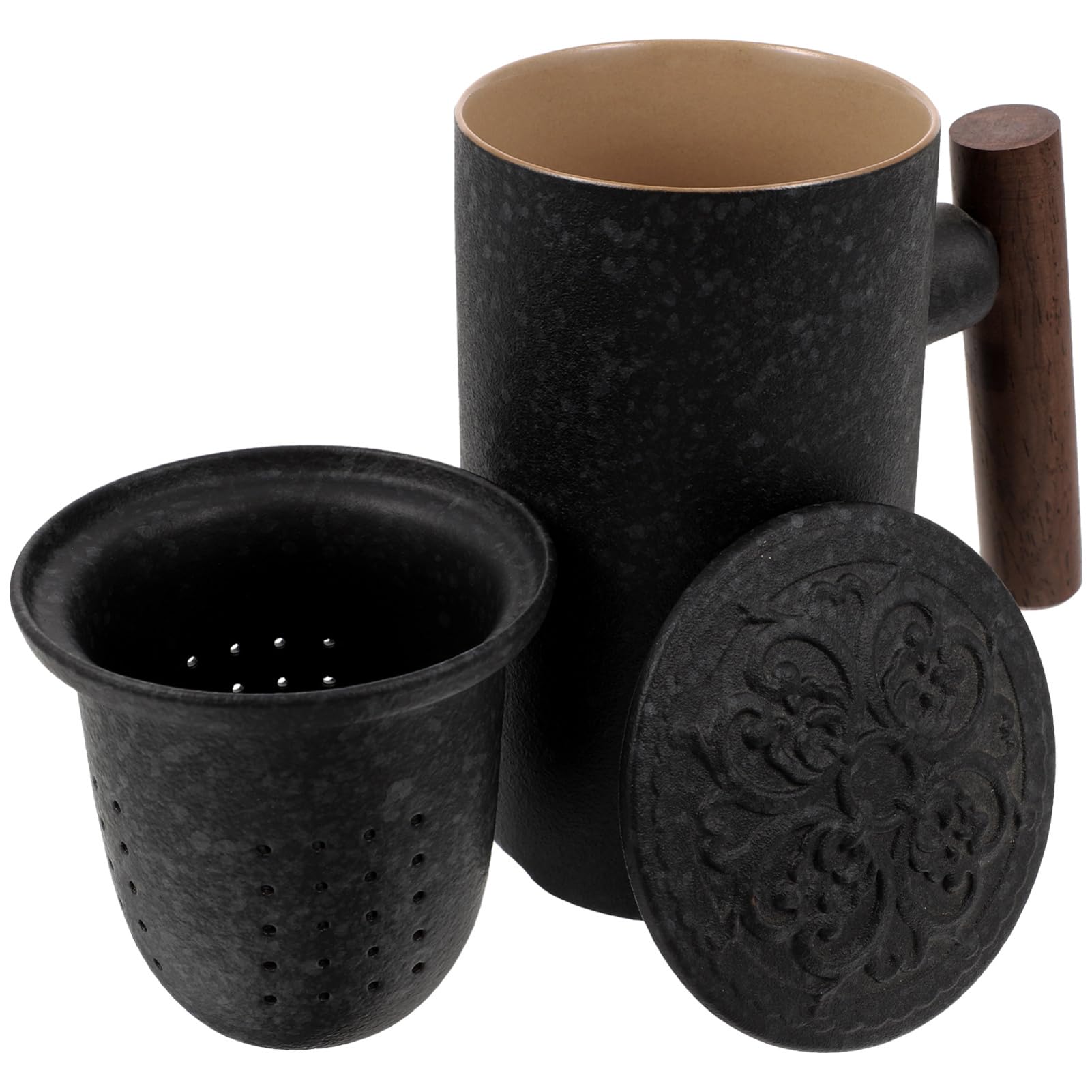 Tasse à Thé 300 Ml en Céramique avec Filtre et Couvercle Maison Bureau, pour Infusion Quotidienne Thé