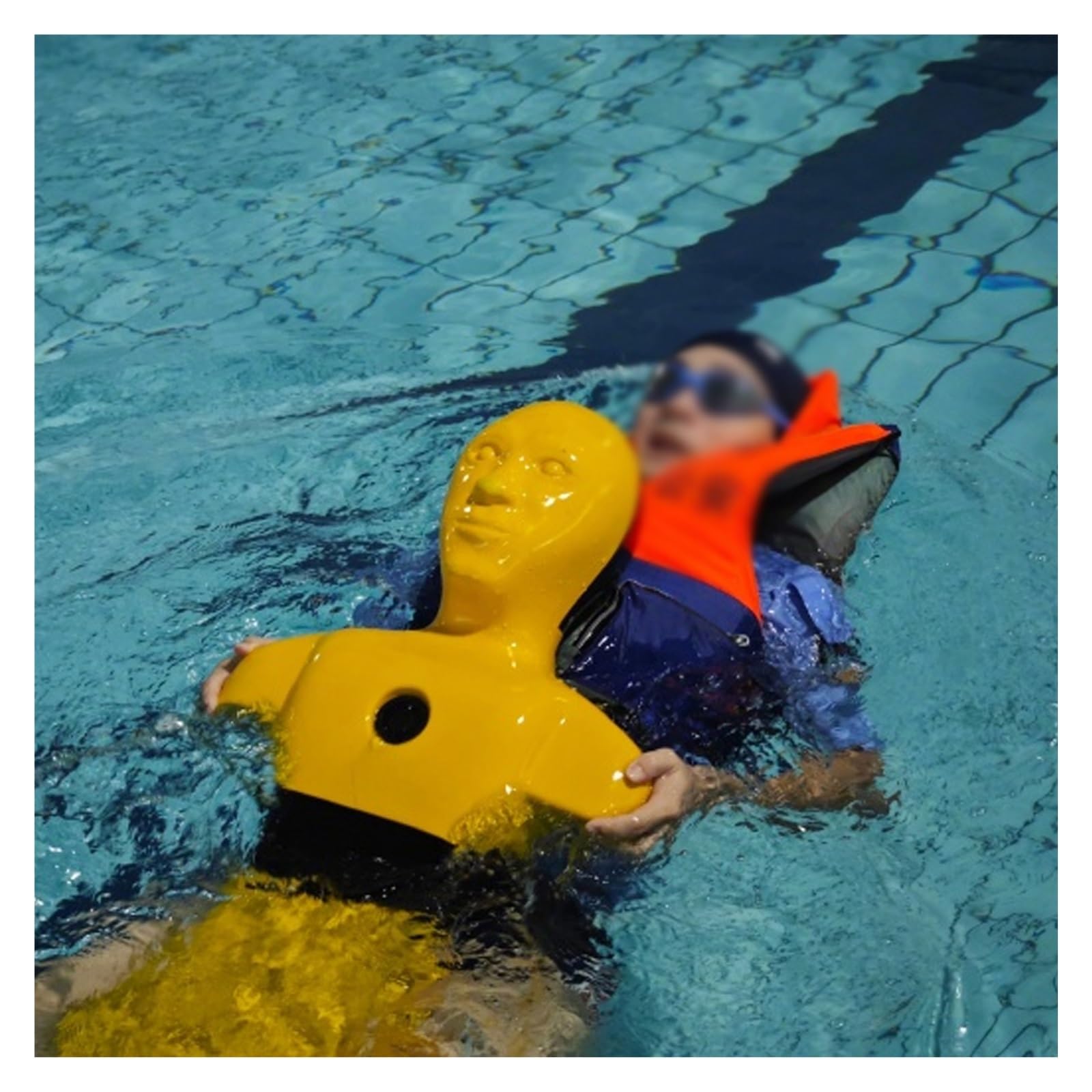 MZZKFC Realistic PE Water Rescue Training Dummy, Fire Drill Dummy with Water Injection Holes for The Head/Back/Chest, Water Training Drowning Simulation for Safety Courses(Yellow)