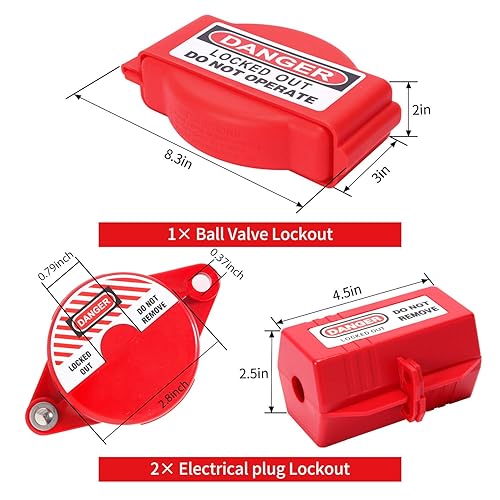 Miniatura 3 de Etiquetado de bloqueo - Kit de etiqueta de bloqueo Cerraduras de seguridad Bloqueo del interruptor de cerrojo Bloqueo de la válvula de bola Bloqueo