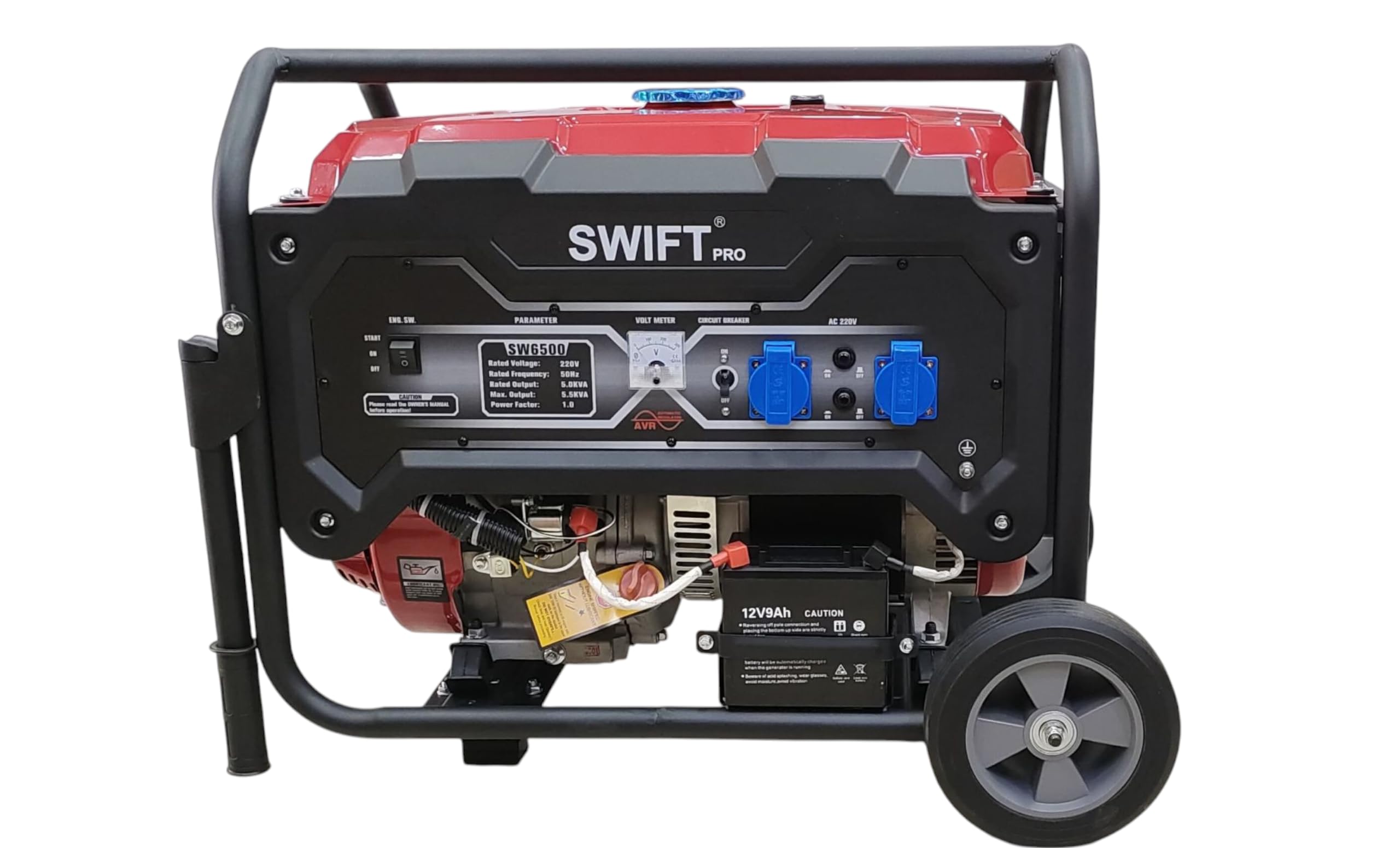SWIFT PRO SW6500-5500 Watts Powered Self Start Generator|Home & Commercial Use|Petrol Engine|Long Backup|Portable Generator|1 Year Warranty