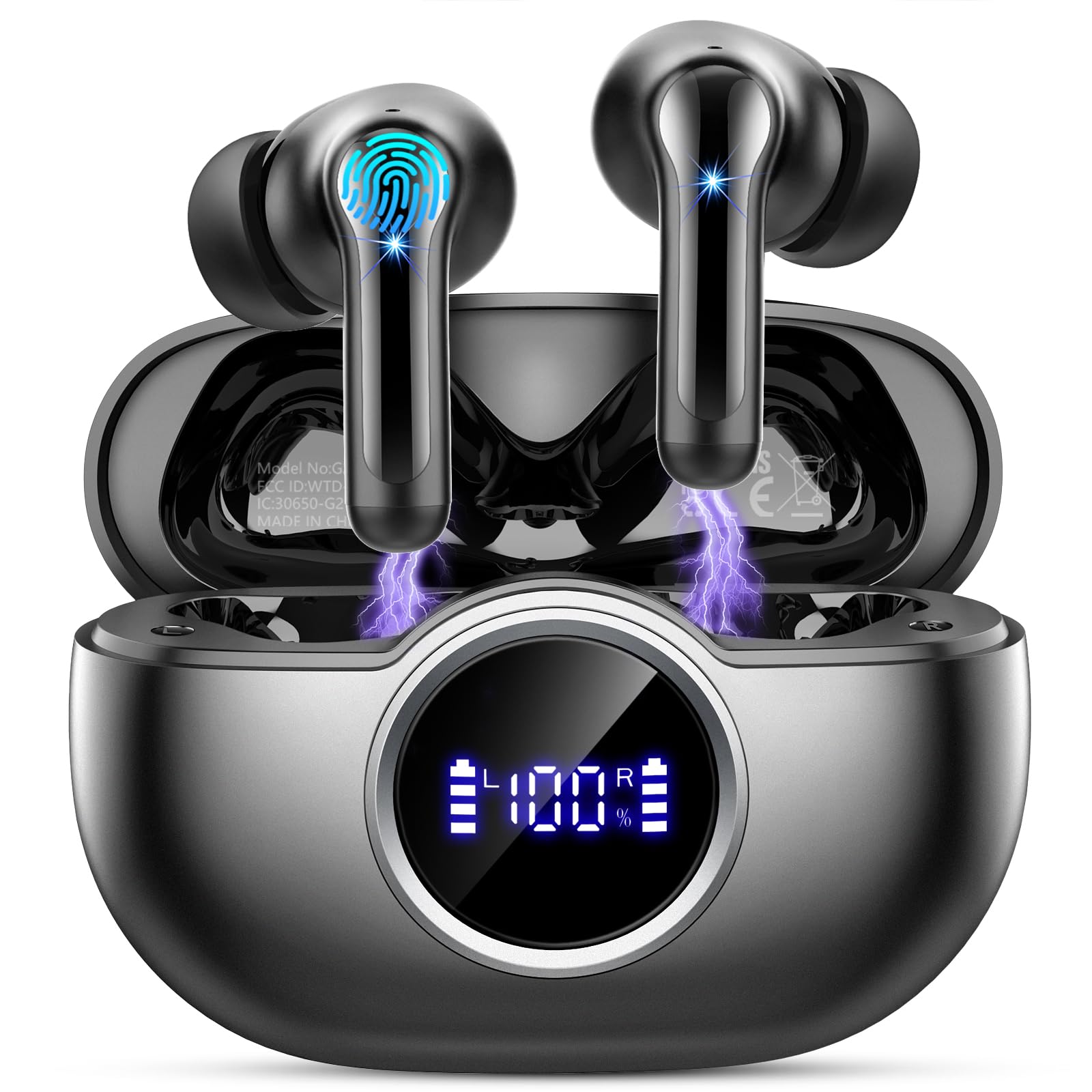 Wireless Earbuds, Bluetooth 5.4 Headphones Deep Bass HiFi Stereo, New Ear Bud wi