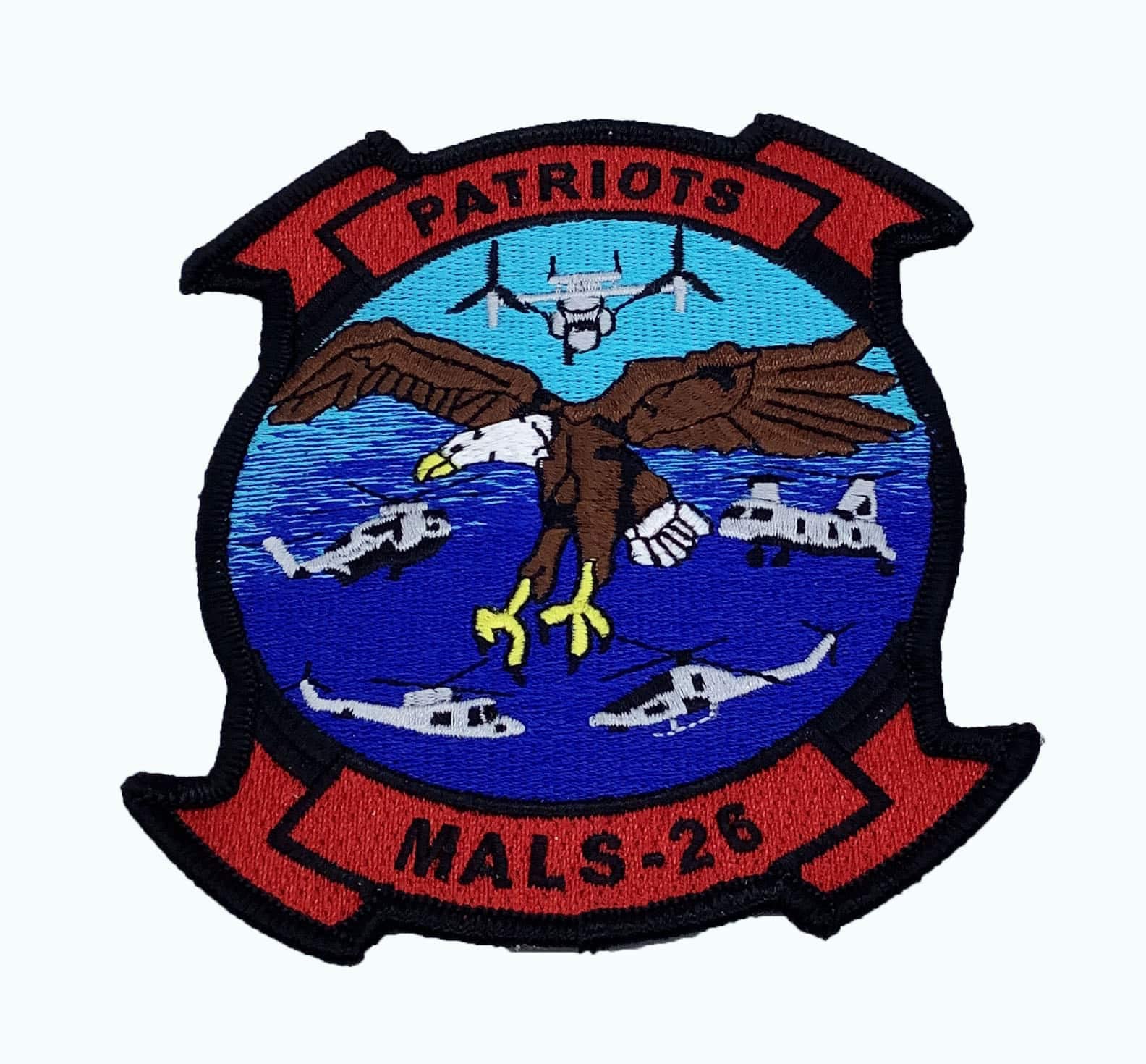 Squadron Nostalgia LLC MALS-26 Patriots Patch – Plastic Backing/Sew On, 4.5