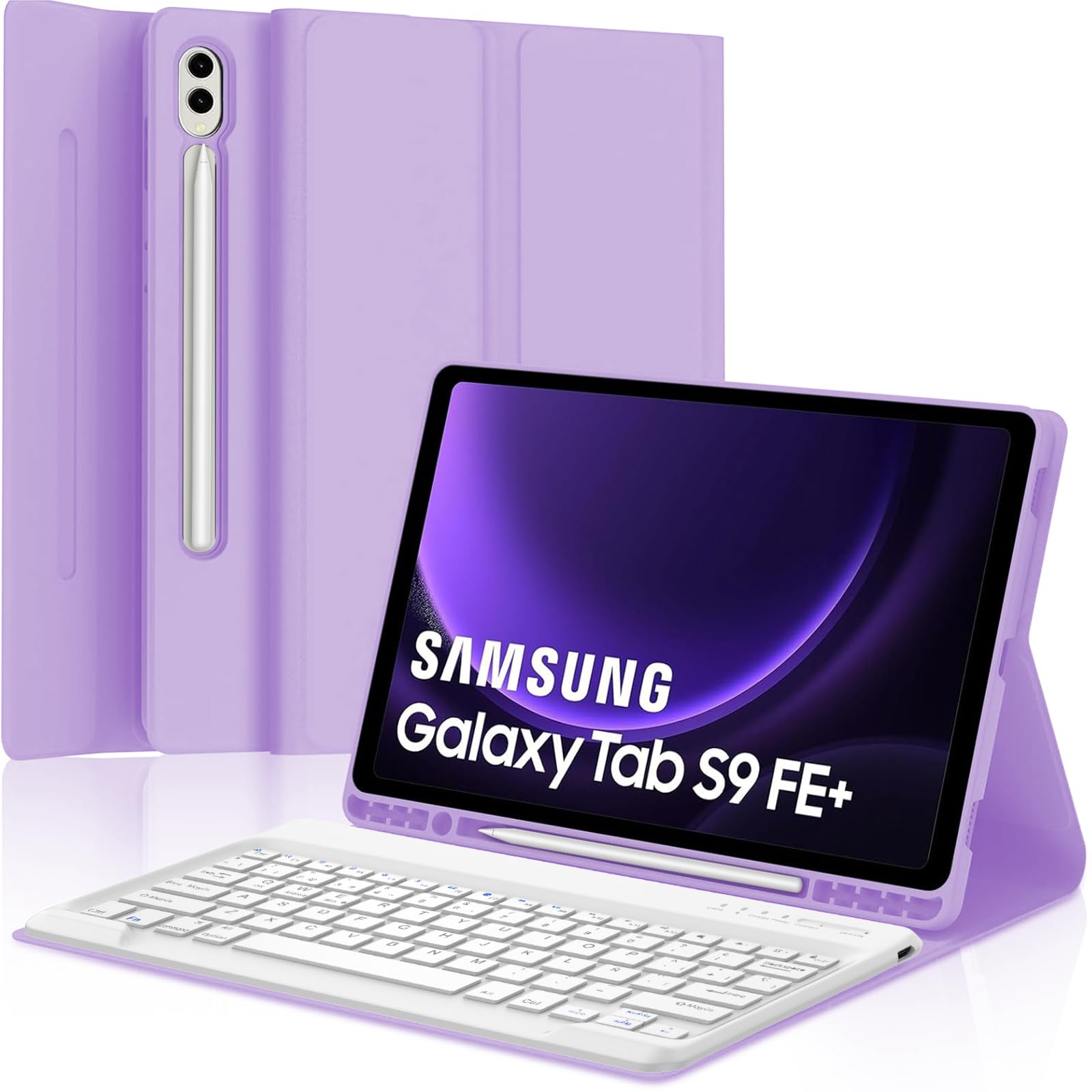 Evita arañazos en tu Samsung Galaxy Tab S9 FE+ con esta funda protectora y teclado Bluetooth Ñ 8