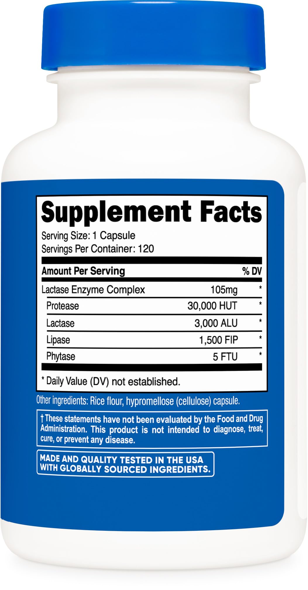 Nutricost Lactase Enzyme Complex 3,000 FCC ALU, 120 Capsules, Gluten-Free — Amazon image 5