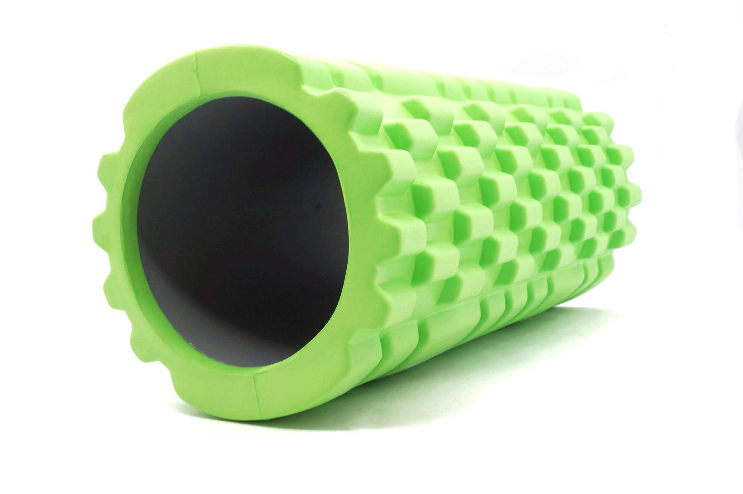 De Jure Fitness Foam Roller for Exercise, Deep Tissue Massage & Back Pain Relief – High Density Muscle Recovery Roller for Gym, Yoga & Stretching – Full Body Fitness Massager Tool – 33cm Green