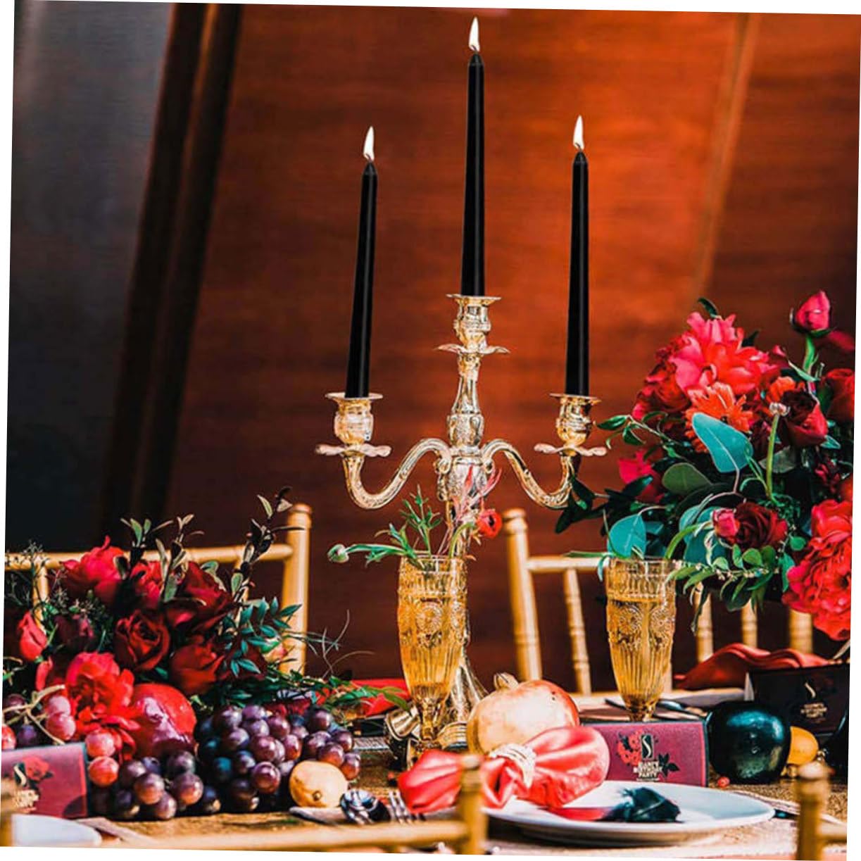 Cabilock 2pcs Candle Color Taper Candles Black Candles Pretty Candle Candles Decor Black Tapered Candles Small Candles Unscented Candles Pillar Candles Black Paraffin Cotton Core Bulk