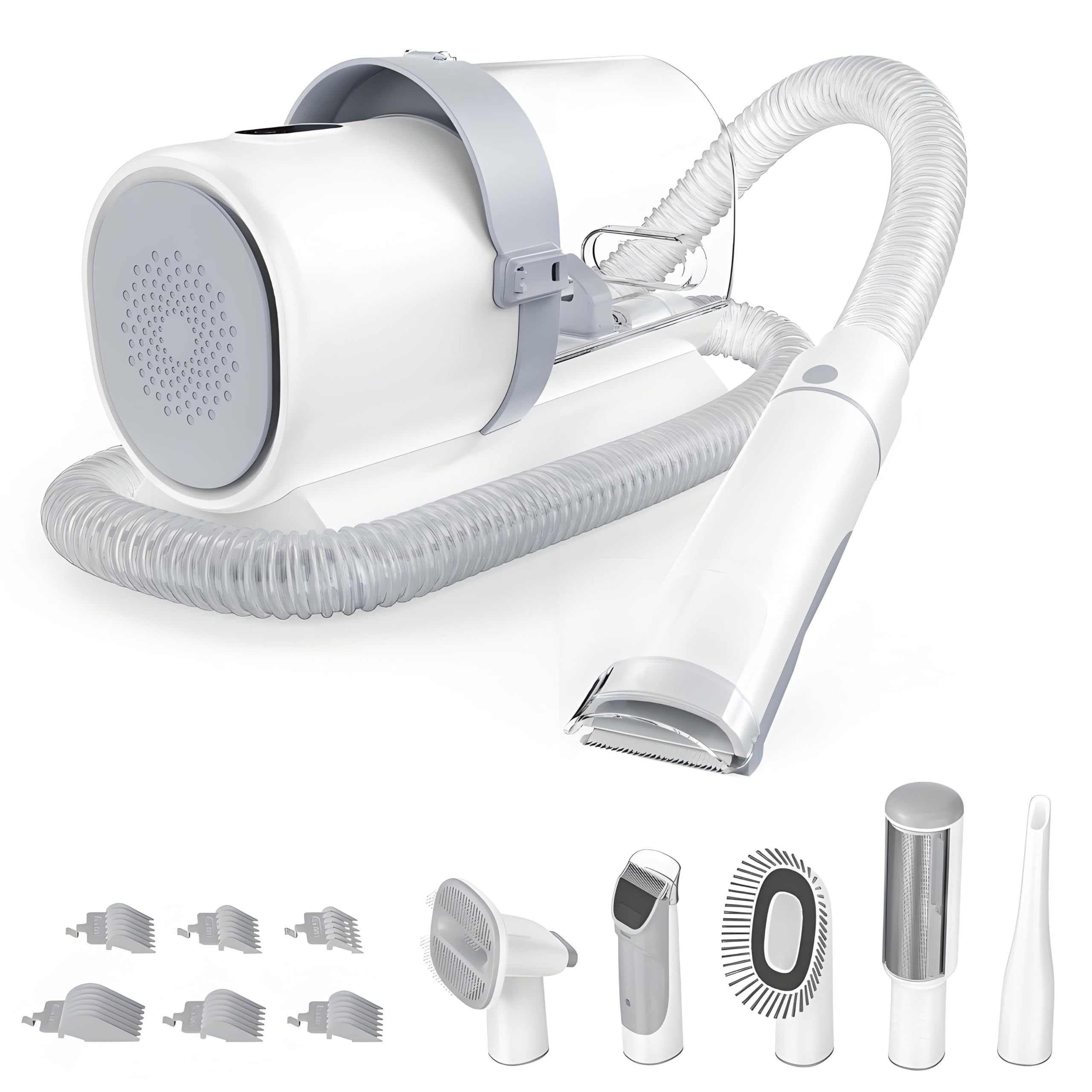 NEWBULIG 5-in-1 Pet Grooming Vacuum Kit, 2.5L Dust Cup, 3 Suction Modes and 5 Groomer Tools, Dog Clippers with Cordless Low Noise for Cats, Dogs Other Animals Hair Trimmer