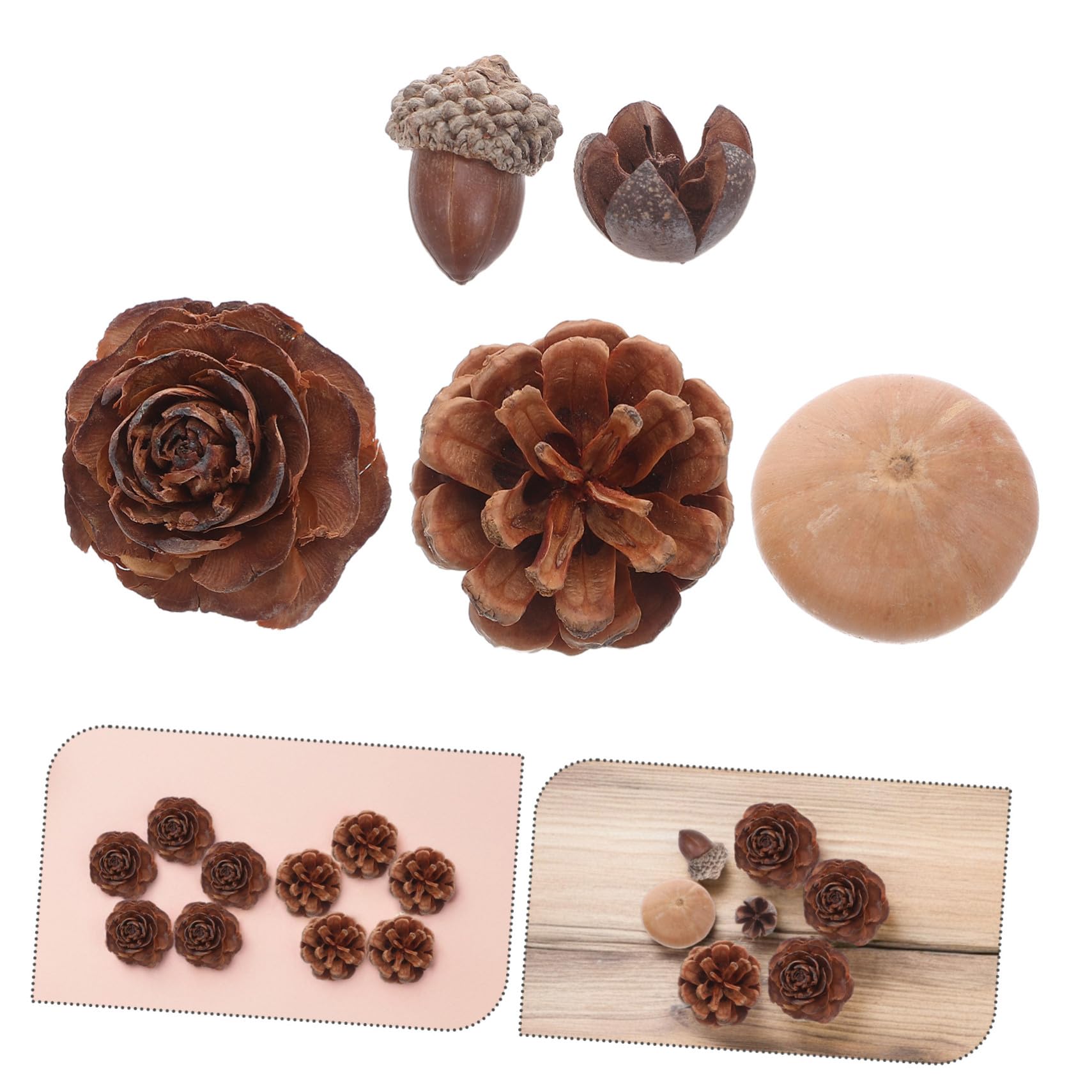 Mini Piñas Naturales para Manualidades DIY Adornos Rústicos para Coronas y Relleno de Jarrones Decoraciones Sostenibles para Navidad y Otoño