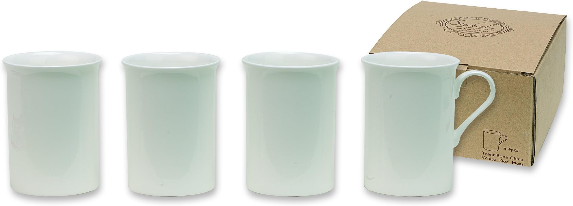 Heath McCabe Trent Fine White Bone China Beaker (Gift Box of 4)