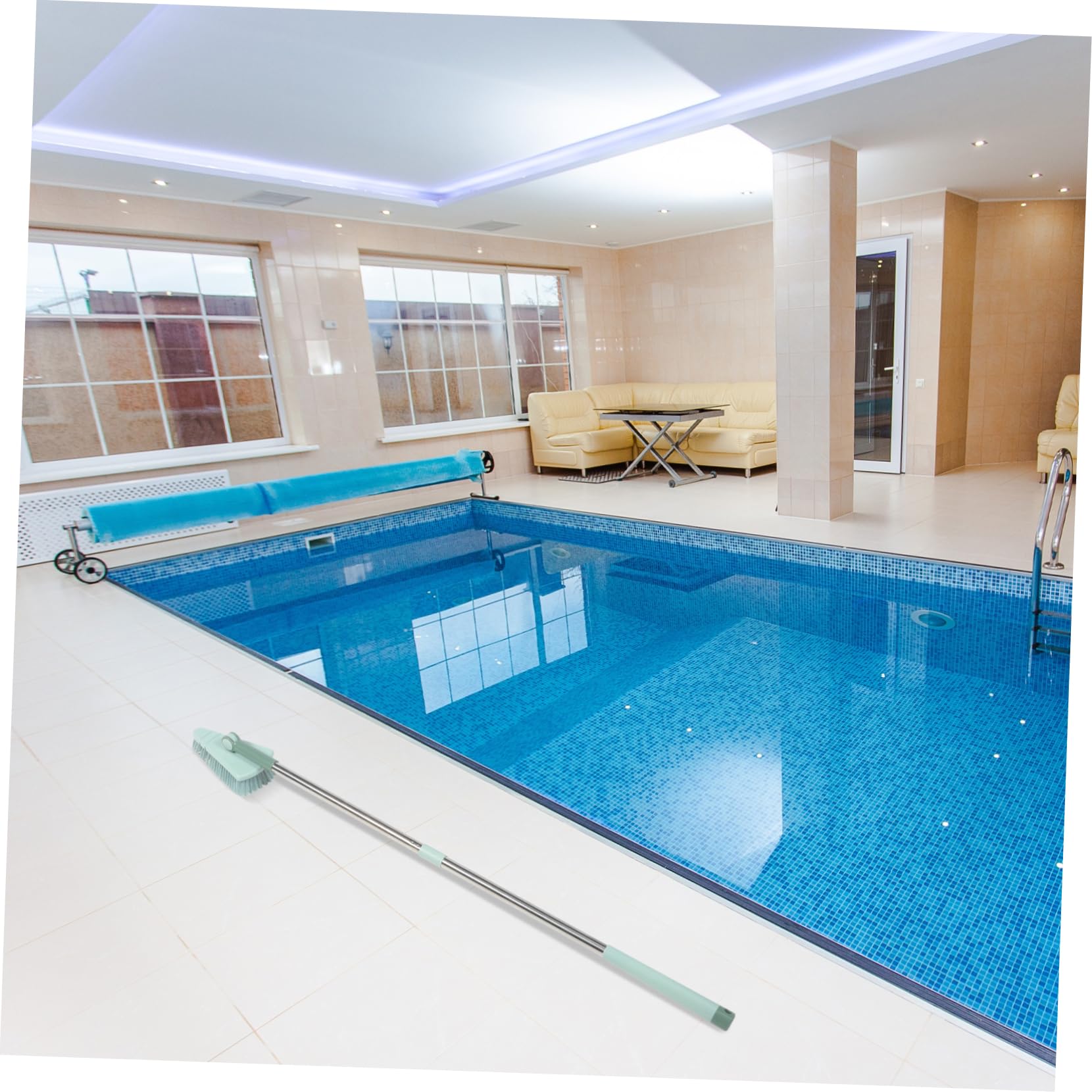 BESPORTBLE 5 Cepillos Flotantes De Plástico Azul De Acero Inoxidable para Limpieza De Suelos De Piscinas