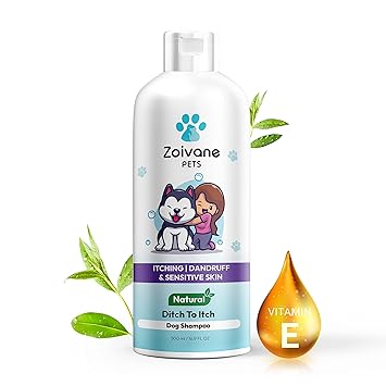 ZOIVANE Dog Shampoo | Ditch to Itch and Dog Anti Dandruff Shampoo - 500ml | Dog Shampoo for Labrador, Dog Shampoo for German Shepherd, Dog Accessories, Dogs Shampoo, Pet Shampoo for Dogs, Shampoo fo