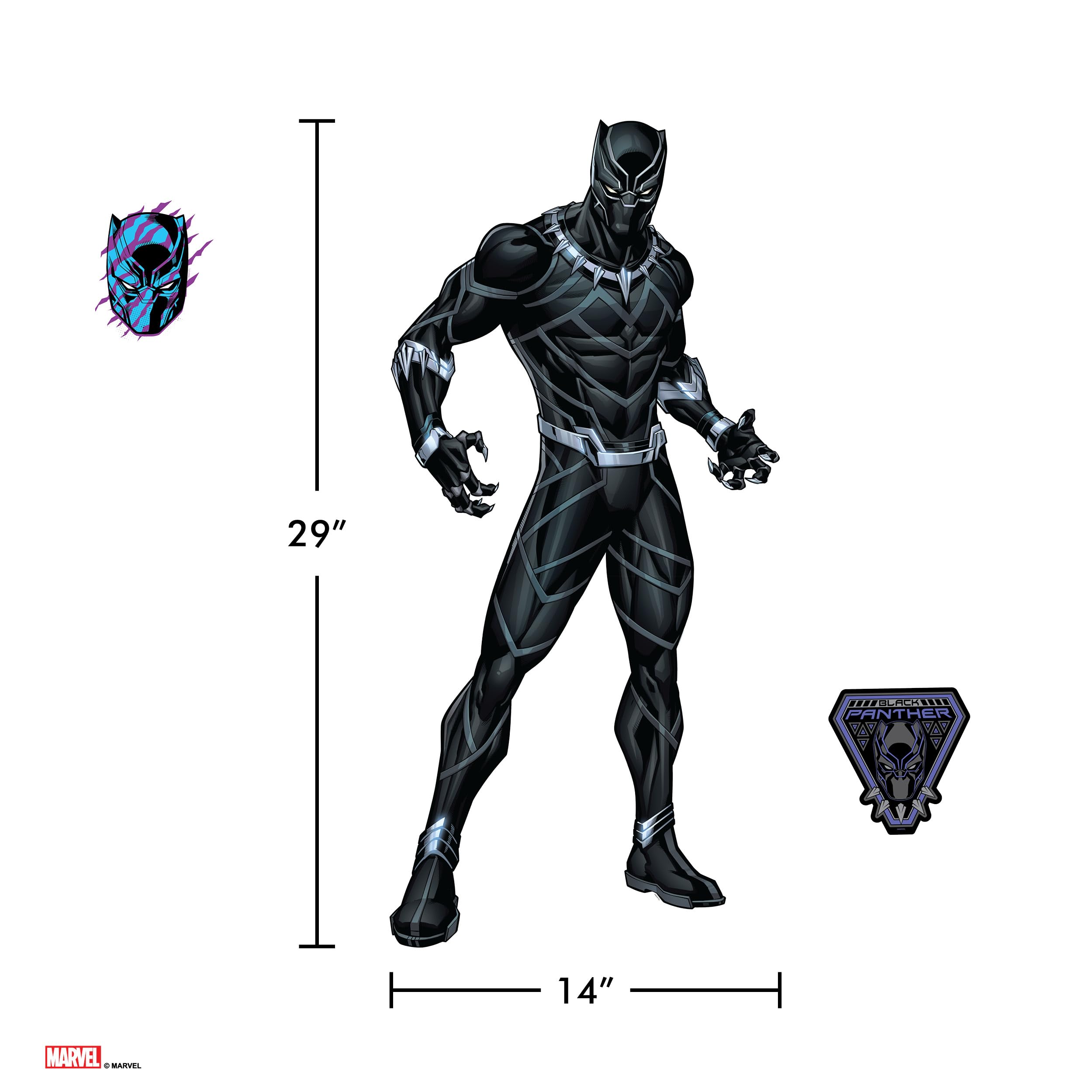 Autocollant Mural Personnalisable Black Panther Marvel - Décor 3D Démontable - Neuf - SuperSticker