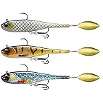 TRUSCEND Pre-Rigged Jig Head Soft Fishing Lures, Paddle Tail Swimbaits for Bass Fishing, Shad or Tadpole Lure with Spinner, Premium Fishing Bait for Saltwater Freshwater, Trout Crappie Fishing
