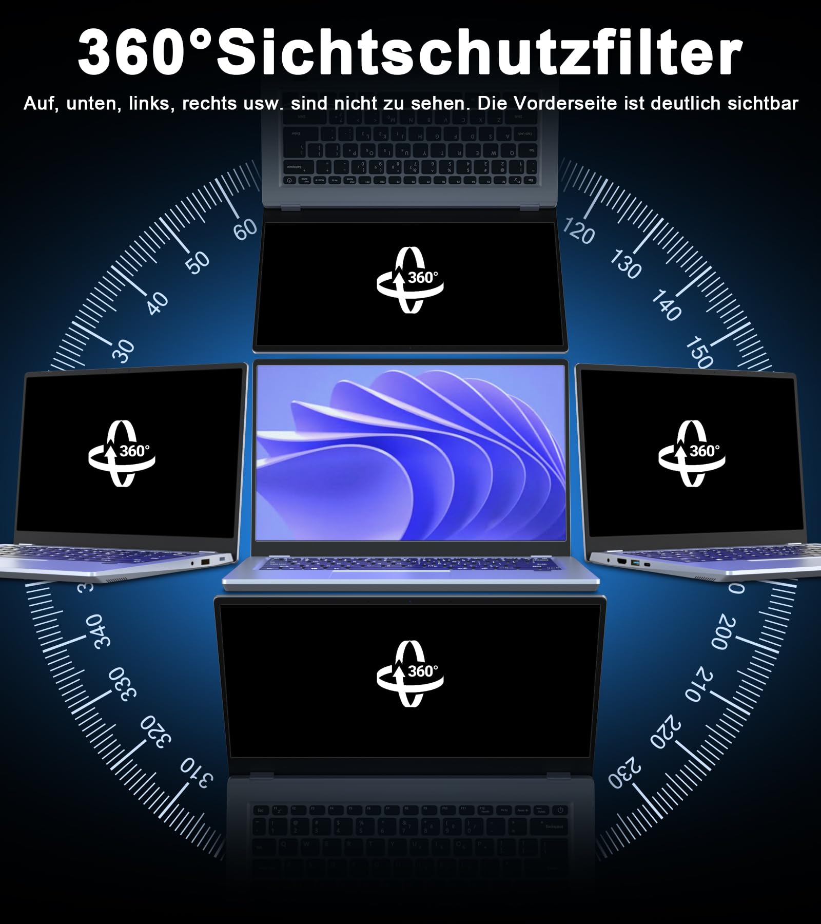 STARY 360° Filtro de Privacidad 14 Pulgadas 16:10,Privacy de Protector Pantalla para 14 Pulgadas, Antideslumbrante Antiespía Filtros de pantalla para portátiles.