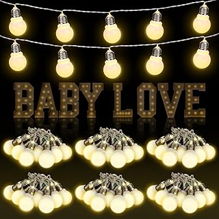 Marquee Light Bulbs 13.8 Ft Long String Lights for Marquee Light Letters Numbers 3 Ft 4 Ft Tall Waterproof Led Marquee Lights Bulbs for Indoor Outdoor Wedding Birthday Party Decorations (6 Pcs)