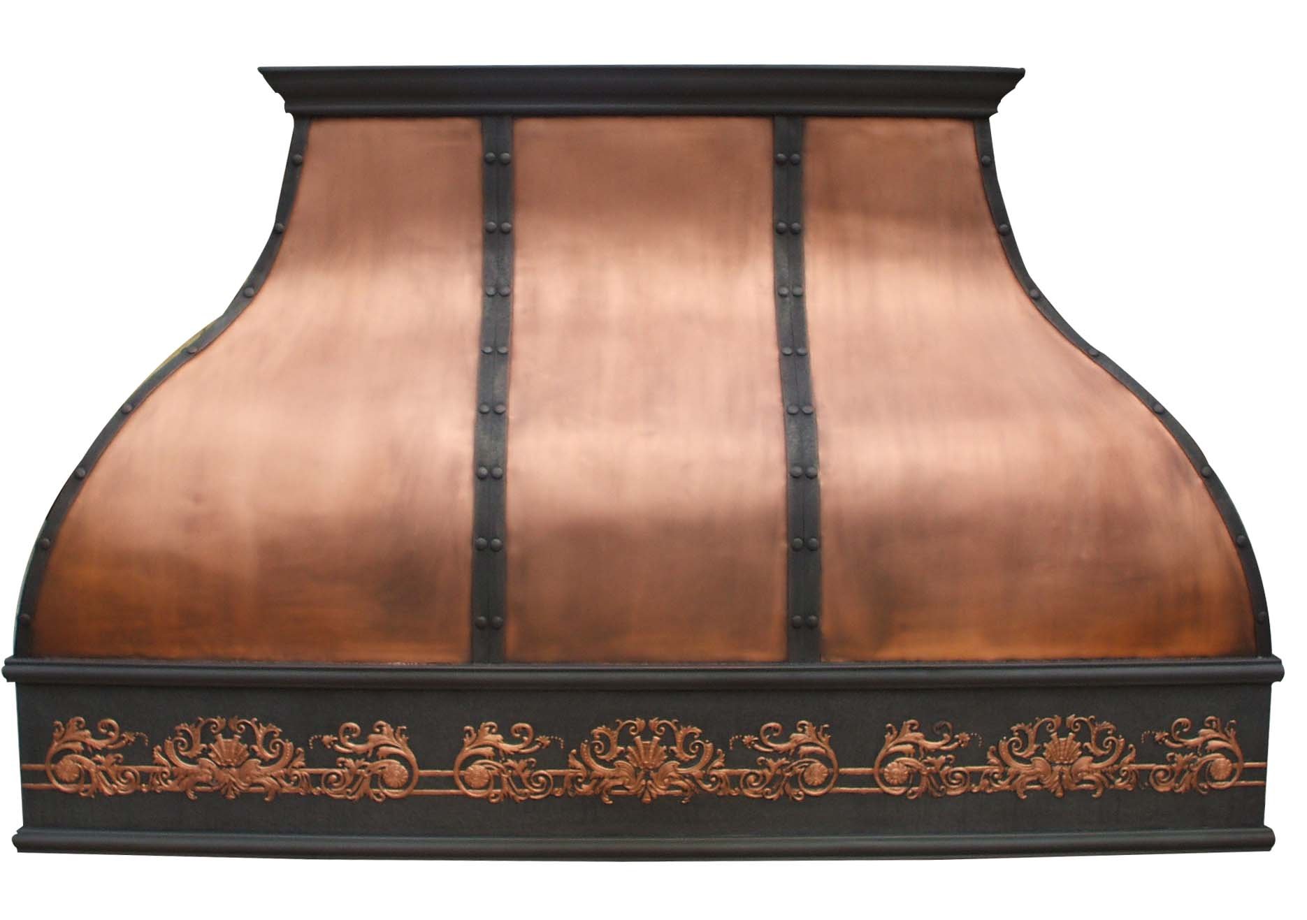 Buy SINDA Stripe Rivet Luxury Floral Island Solid Copper Range Hood