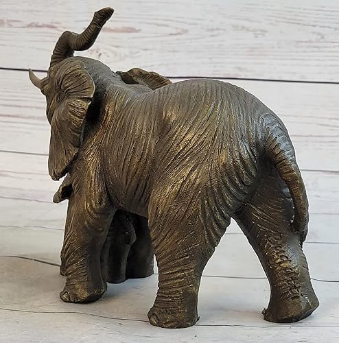 Miniatura 3 de Think Bronze - Elefante Bugatti firmado con escultura de bronce de la vida silvestre del bebé, figura de mármol, oferta de venta