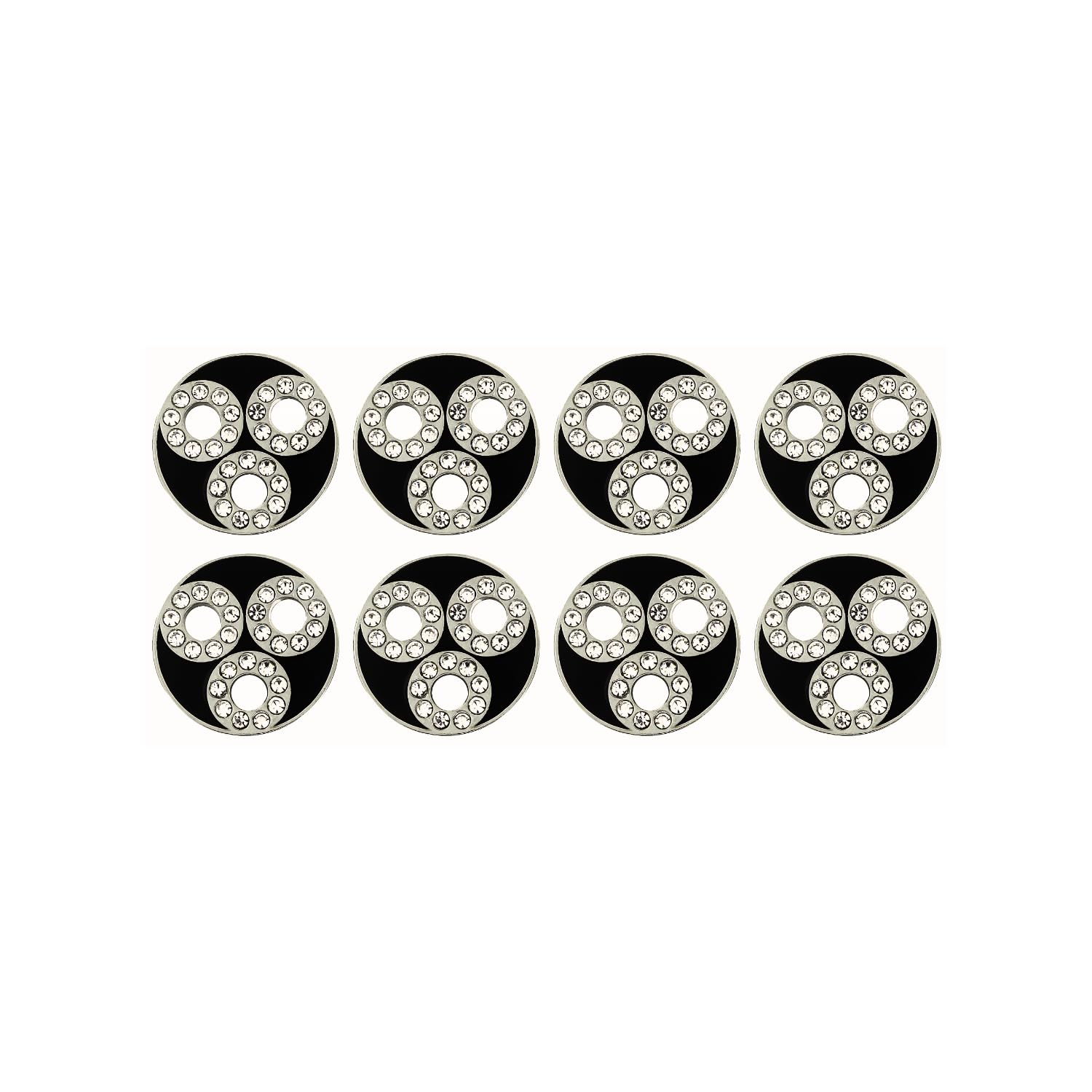 Ani Accessories Rhinestone Diamond Metal Shank Button 3 Round Accessory for coat Bandhgalas indo-western sherwani DIY (Pack of 8 Pcs Small, Black Silver Round)-picture-48