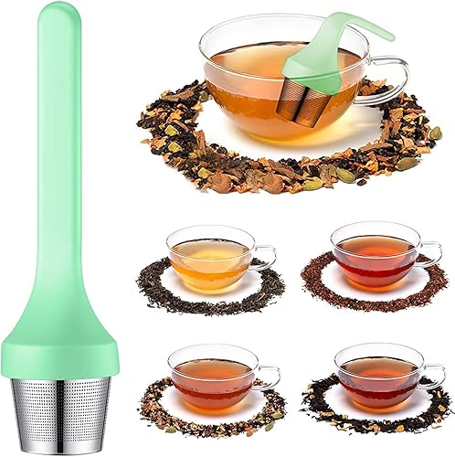 Miniatura 1 de Infusor de té, filtro de taza de té de malla extrafina, mango de silicona, perfecto para té de hojas sueltas o té de hierbas para tazas y tetera,