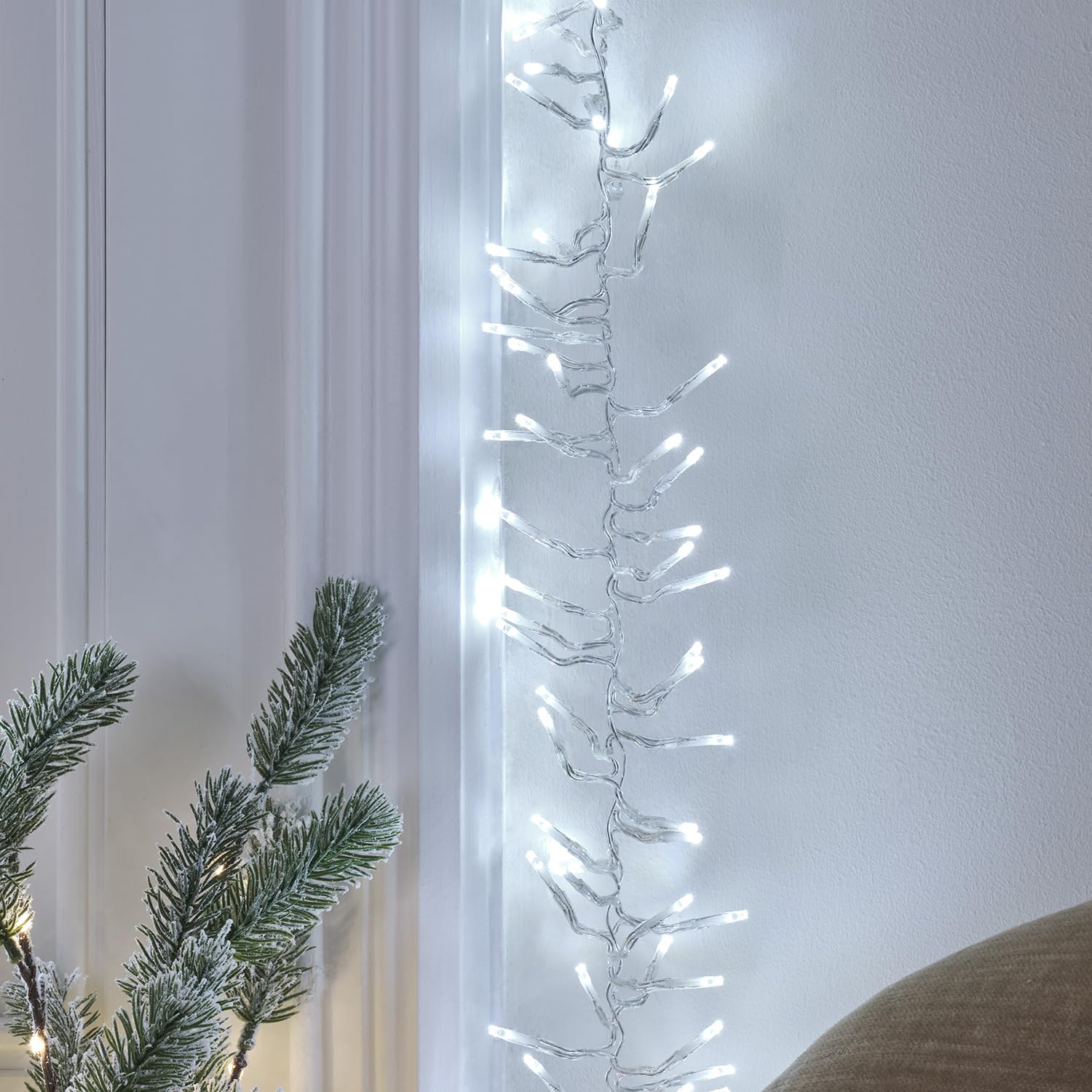 Lights4fun Guirlande Lumineuse en Grappe de 5 m à 576 LED Bicolores avec Minuterie et Télécommande Déco pour Noël en Intérieur et Extérieur