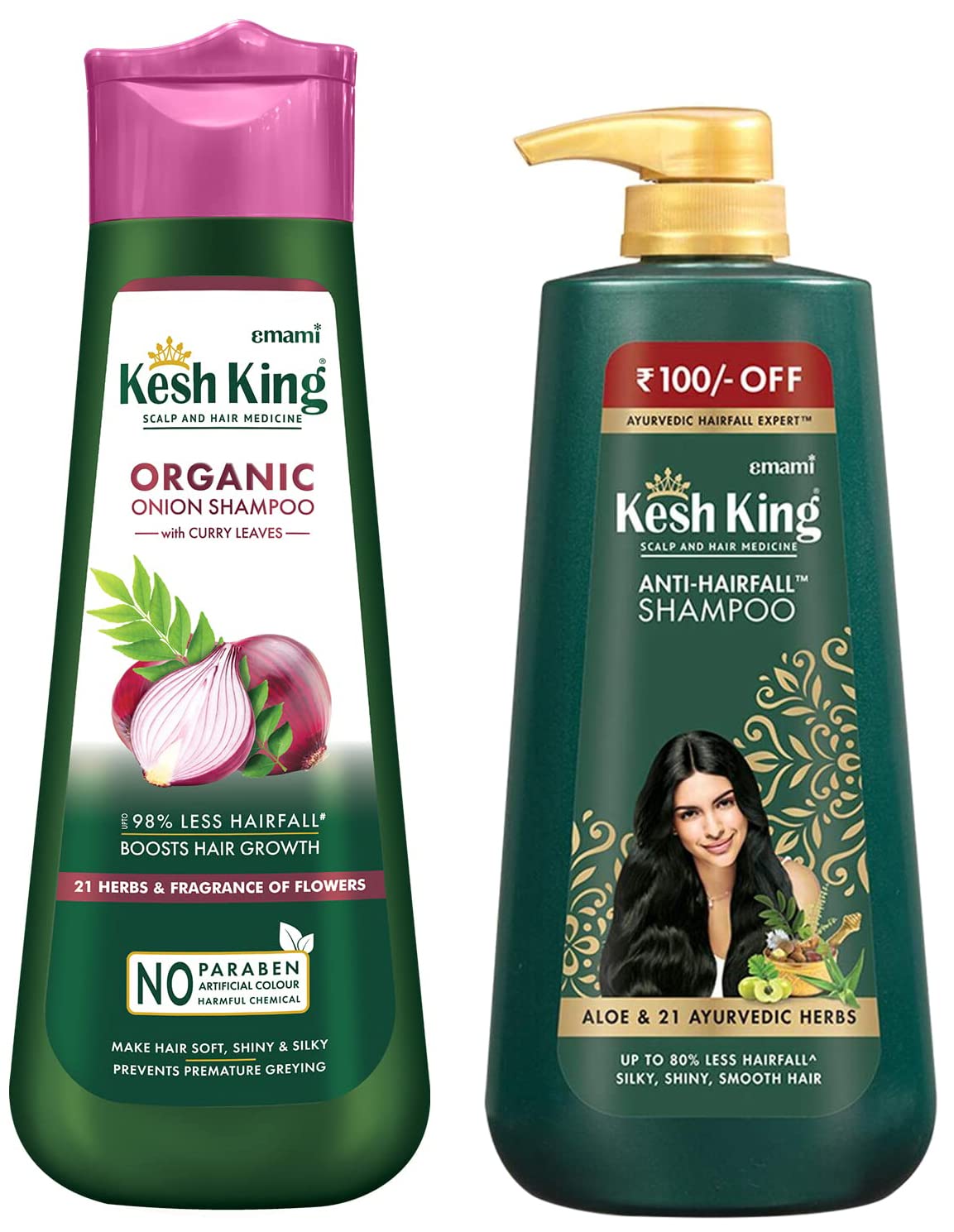 Kesh King Ayurvedic Anti Hairfall Shampoo- 600 ml & Kesh King Ayurvedic Onion Shampoo- 300 ml