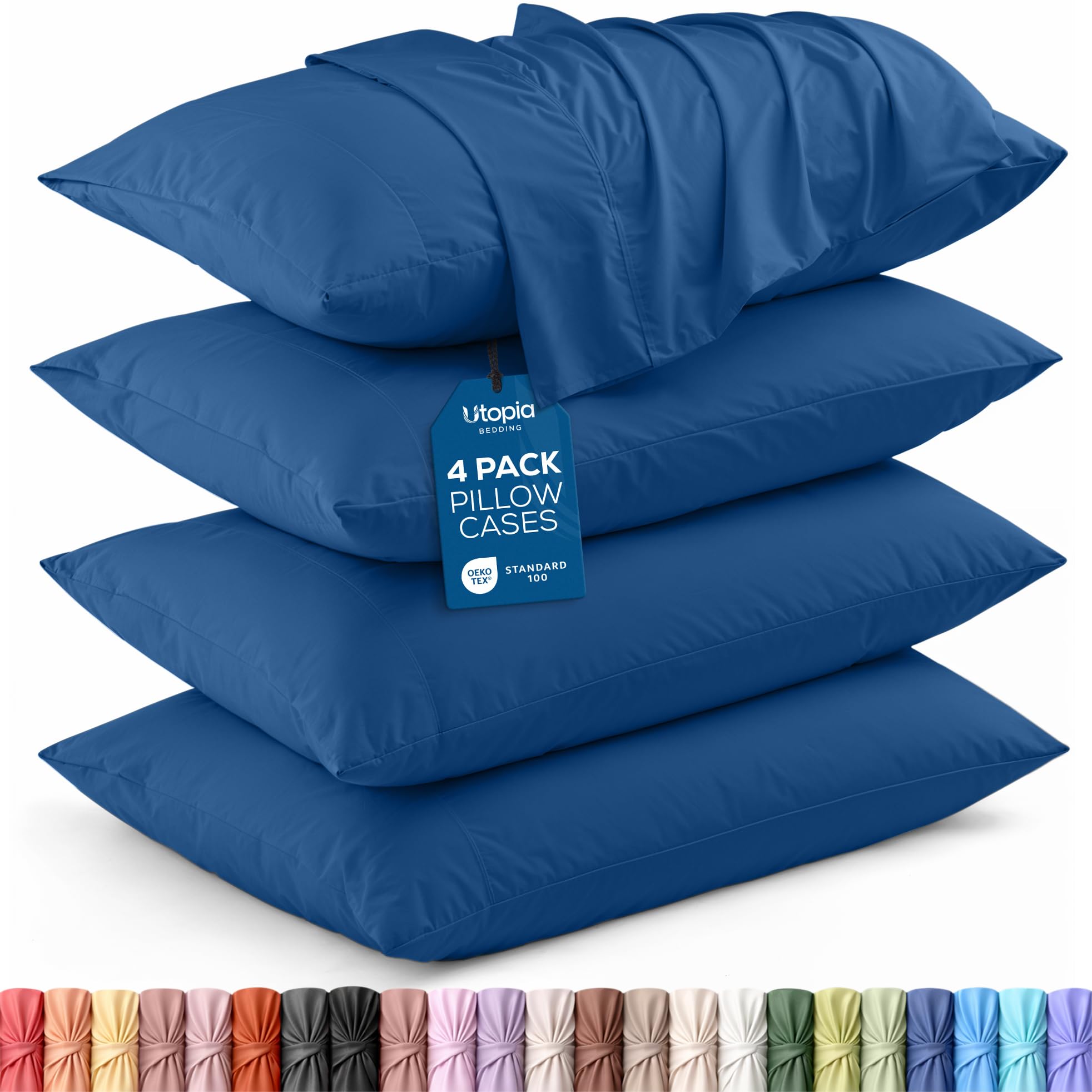 Utopia Bedding Queen Pillow Cases - 4 Pack - Envelope Closure - Soft Brushed Microfiber Fabric - Shrinkage and Fade Resistant Pillow Covers Queen Size 20 X 30 Inches (Dusk Blue) โ image 1