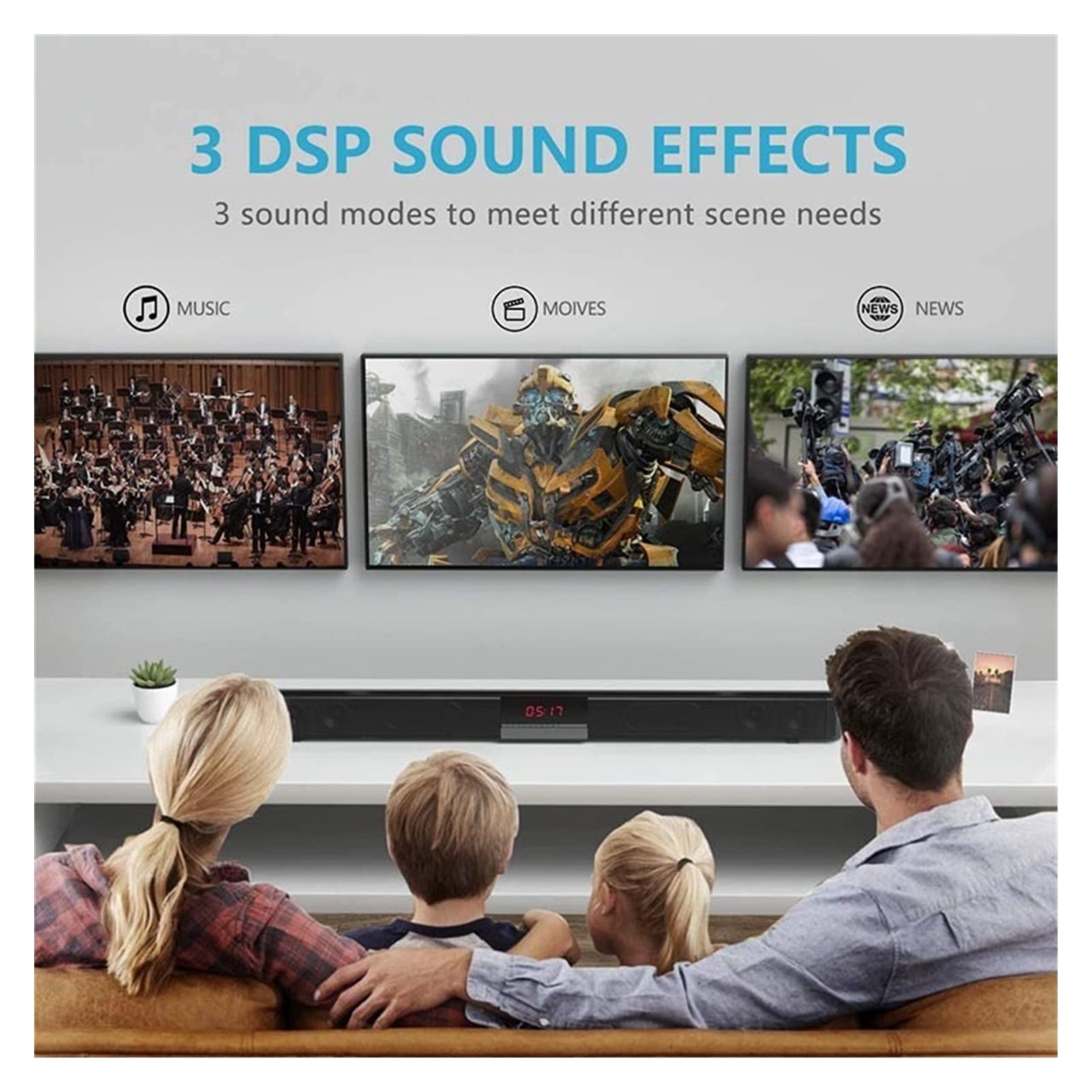 40w 87cm TELEVISOR Barra de sonido Bluetooth Wireless Bluetooth Home Theatre Systems Sound Bar Subwoofer Sound Bar con el teatro inalámbrico remoto