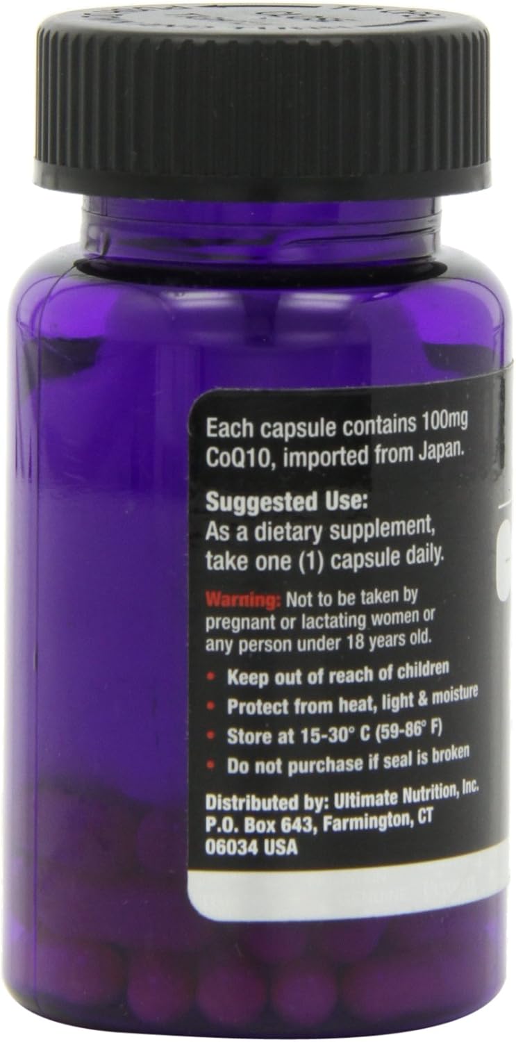 Ultimate Nutrition CoQ10 Rapid Release Coenzyme Q10 Supplement, 100mg, 30 Capsules