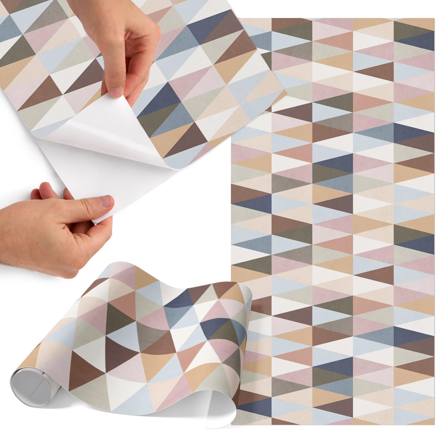 Sticker pour meuble adhésif géométrique pastel mat 65x130cm