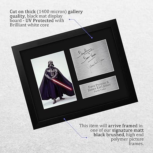 Miniatura 3 de HWC Trading Dave Prowse & James Earl Jones USL enmarcado impreso con autógrafo impreso de Star Wars Darth Vader - Tamaño carta de EE. UU