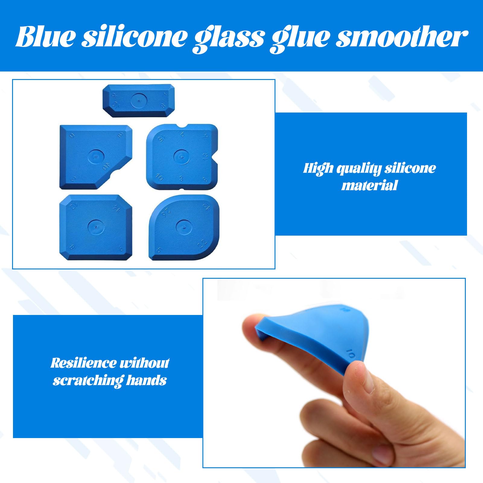 Silicone Seam Tool, 10 Pcs Reusable Silicone Sealant Applicator for Kitchen/Bathroom/Ceramic Precise Sealing - Image 3