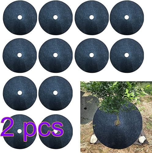 Miniatura 2 de RESOYE Tapetes de protección para árboles, 24 piezas de 5.9 pulgadas, anillos de árbol negro para paisajismo, bloques de barrera de jardín,