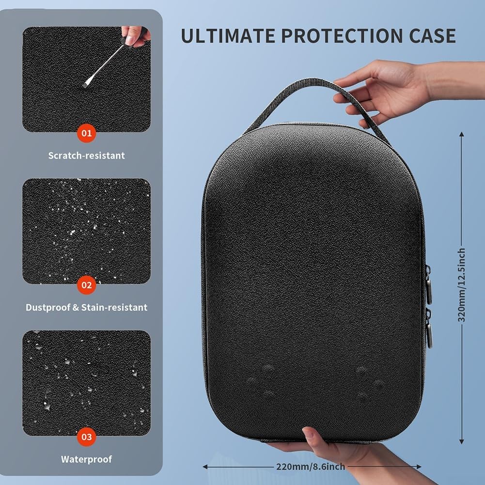 Funda de transporte grande para Meta para Quest3S, bolsa de almacenamiento portátil VR para Meta para Quest3S, para controladores táctiles accesorios (negro)