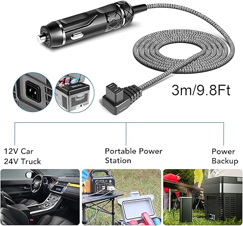 Miniatura 4 de TAIFU Cable de alimentación de 12 V24 V CC para refrigerador de coche para Euhomy CFC-18, BougeRV CR22, Alpicool C15, ICECO GO20, Anker SOLIX A17A4,