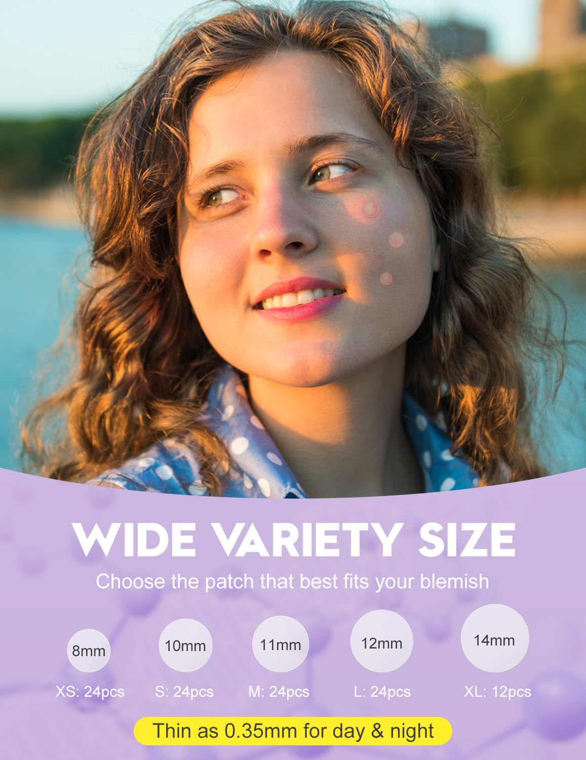 Pimple Patches for Face—Hydrocolloid Acne Patches, 5 Sizes (8/10/12/14/16 mm), 108 ct.—Tea Tree, Salicylic Acid & Centella—Invisible Waterproof Spot Dots, Absorb Fluid & Shrinking Zits and Whiteheads