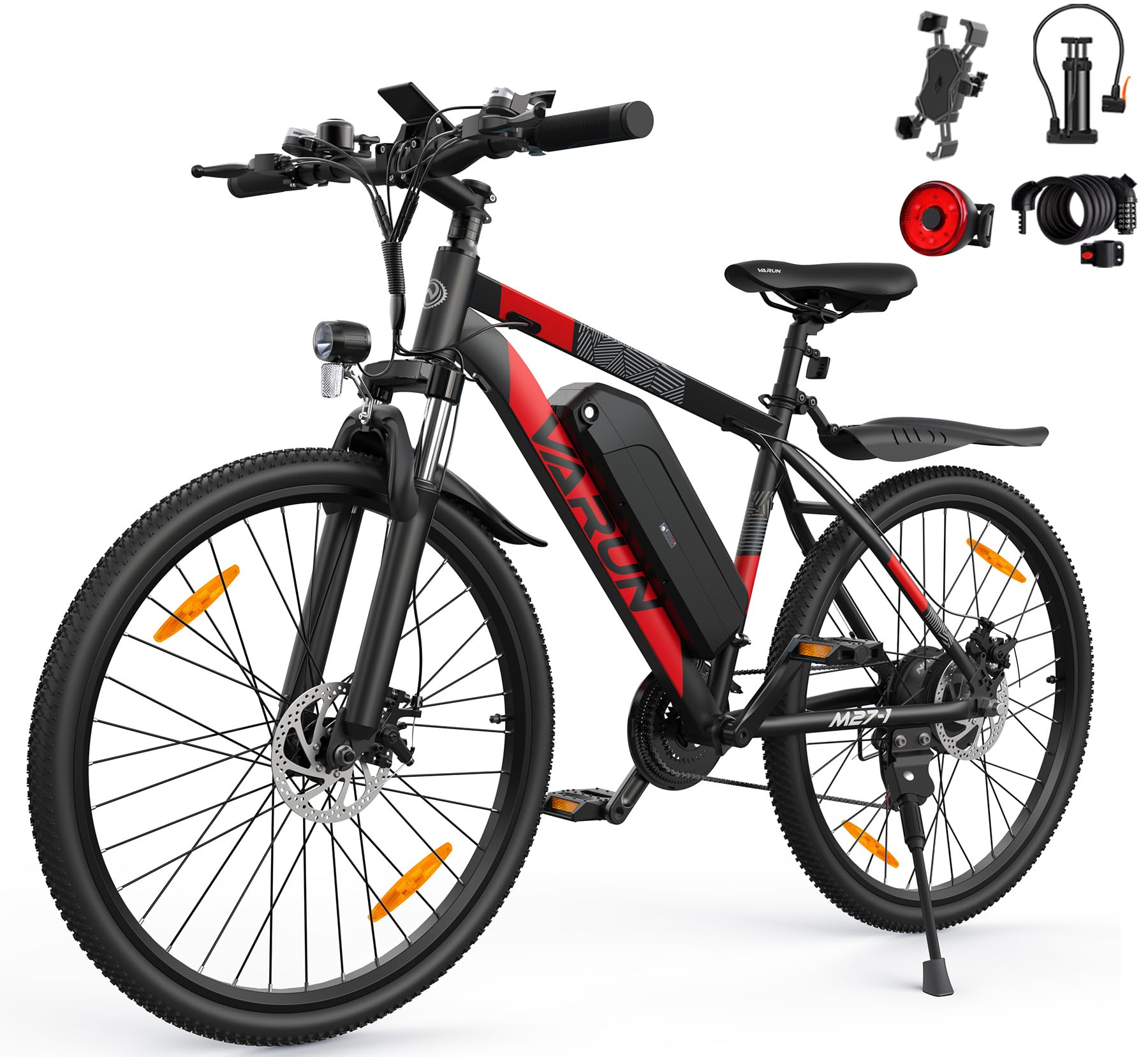 VARUN 27.5" Bicicleta Electrica, 48V 13Ah Batería, Autonomía de 55-100km | Motor 250W, 25km/h, Aluminio, Bici Electrica de 21 Velocidades, E Bike de Hombre/Mujer para Ciudad/Montaña/Grava