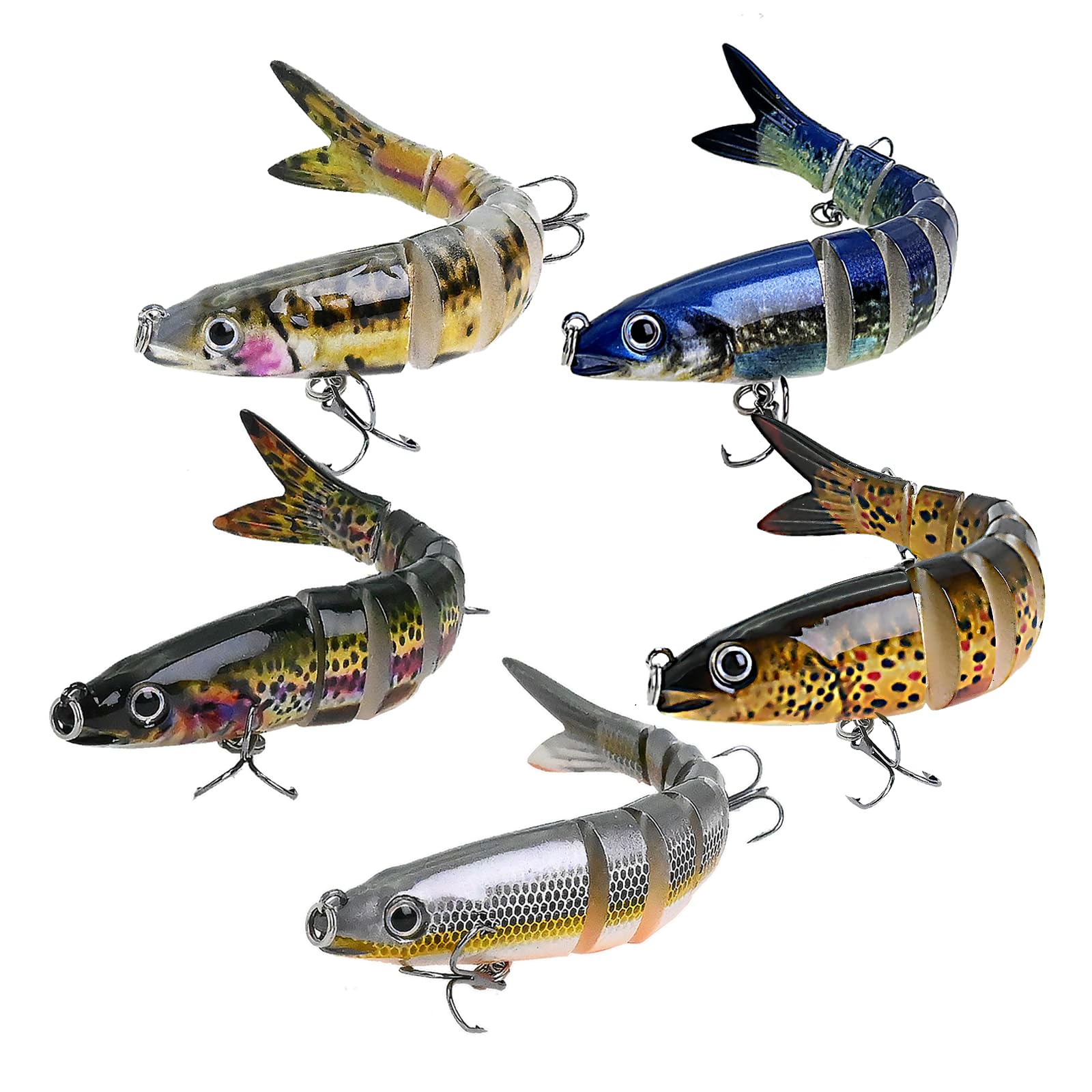 Kit Pesca RoseFlower Kit Di Esche Da Pesca, 168Pcs Artificiali Set Per Trota, Persico, Luccio - Spinning Accessori Con Vermi, Cucchiaino, Dure, Ganci Singolo, Insetti Kit Per Dolci