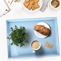 Vista 2 de Spsyrine - Bandeja de servir con asas, bandeja decorativa de plástico para mesa de café, sala de estar, decoración del hogar, 3040B