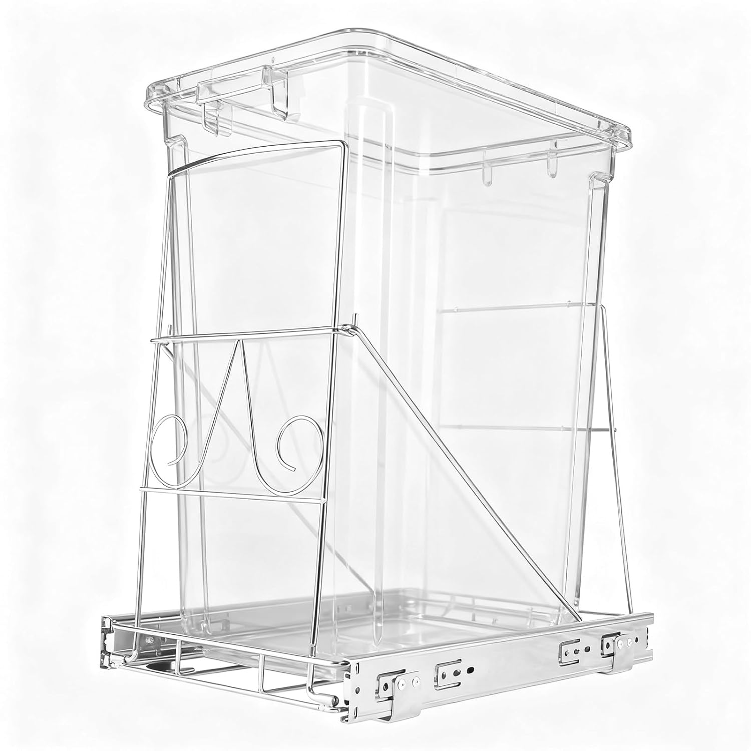 Pull Out Trash Can Under Cabinet: 7–11 Gallons Under Sink Trash Can for Kitchen Requires Min. Cabinet Opening 12"W X 17.5"D X 17.5"H - Cabinet Trash Can Pull Out Kit (Trash Can Not Included)