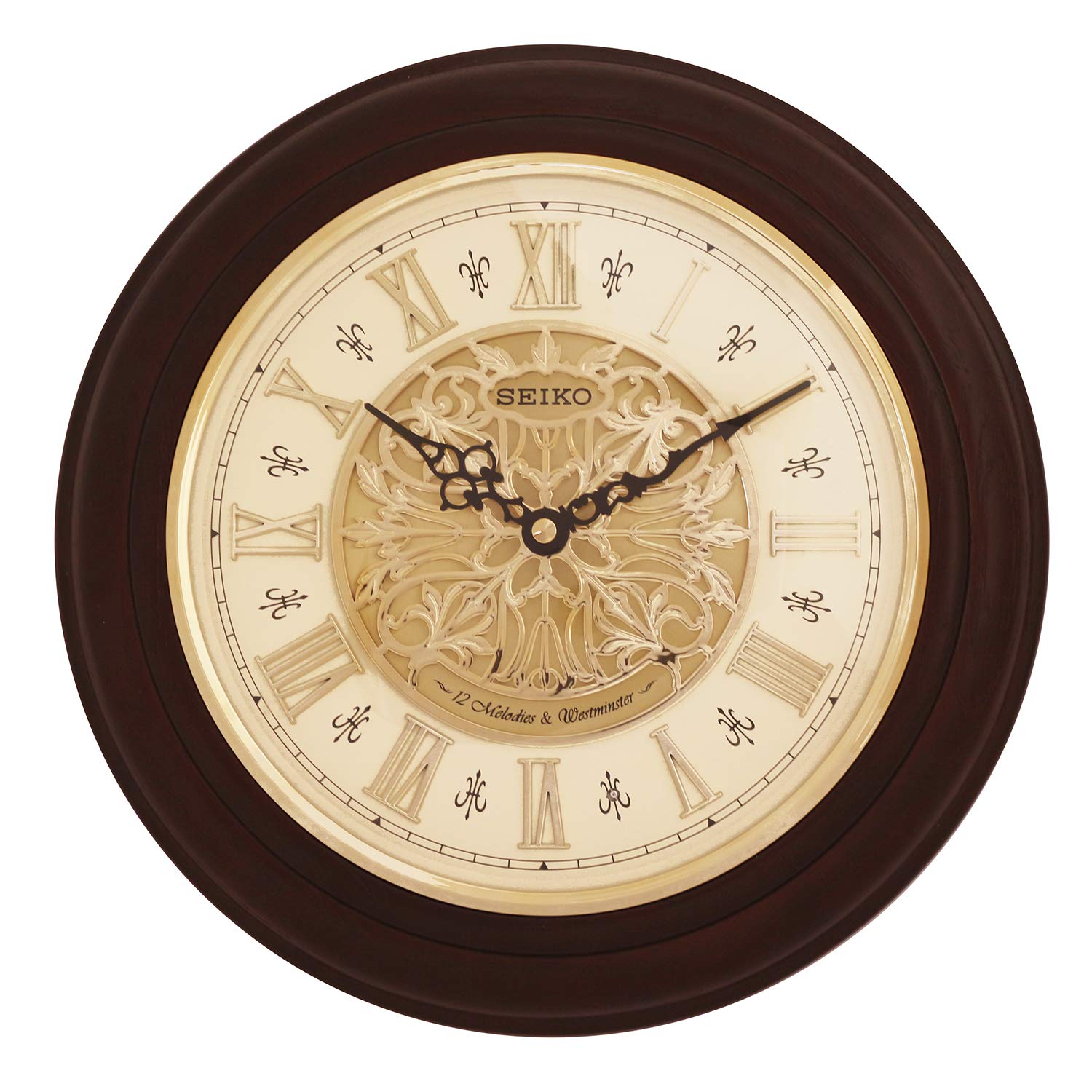 SEIKO Classic Round Brown Wooden Analog Home Decor Musical 