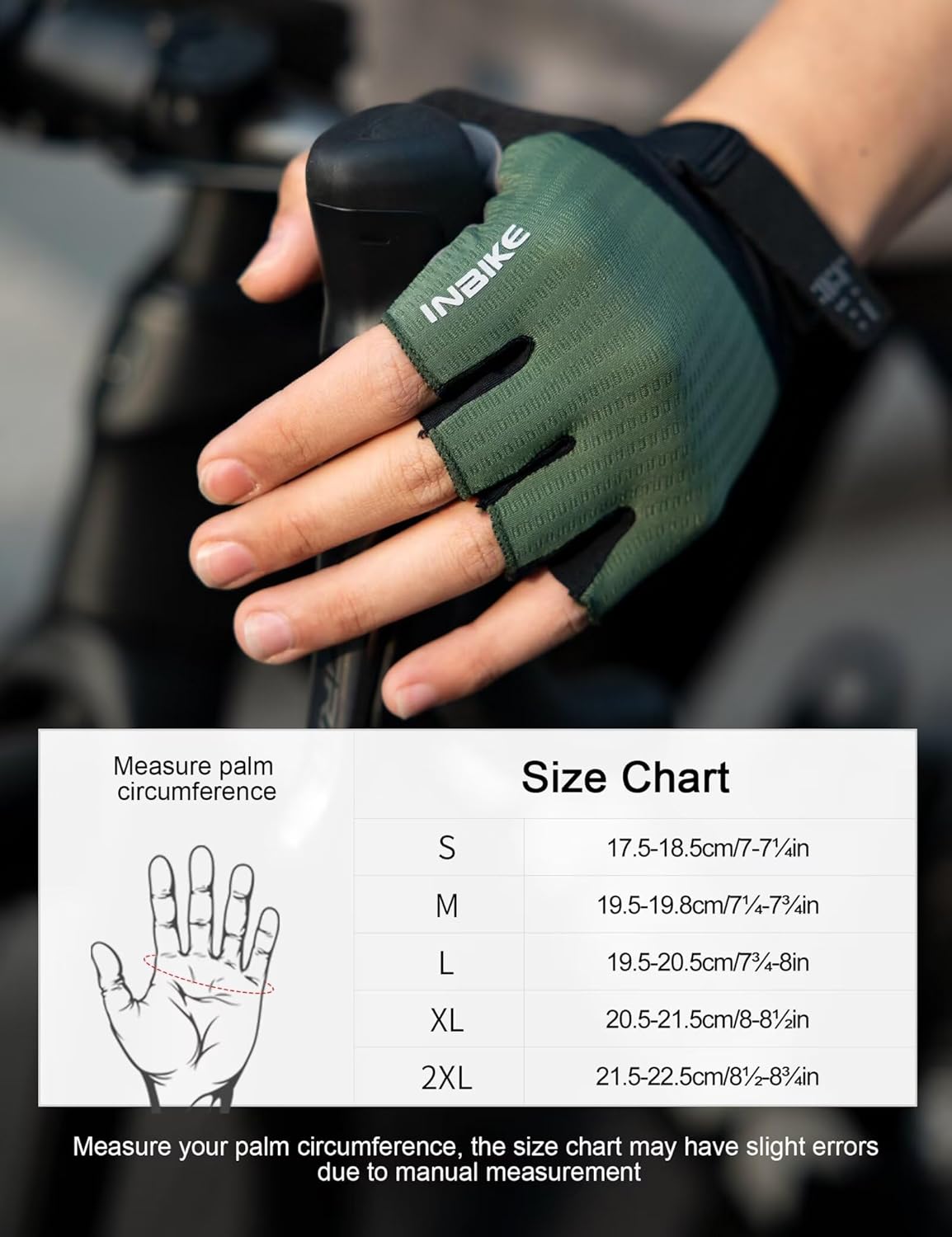 INBIKE Cycling Gloves for Men Women, Shock-Absorbing Memory Gel Padded Road Bike Gloves, Bicycle Breathable Half Finger Touchscreen Reflective Biking Gloves - Image 6