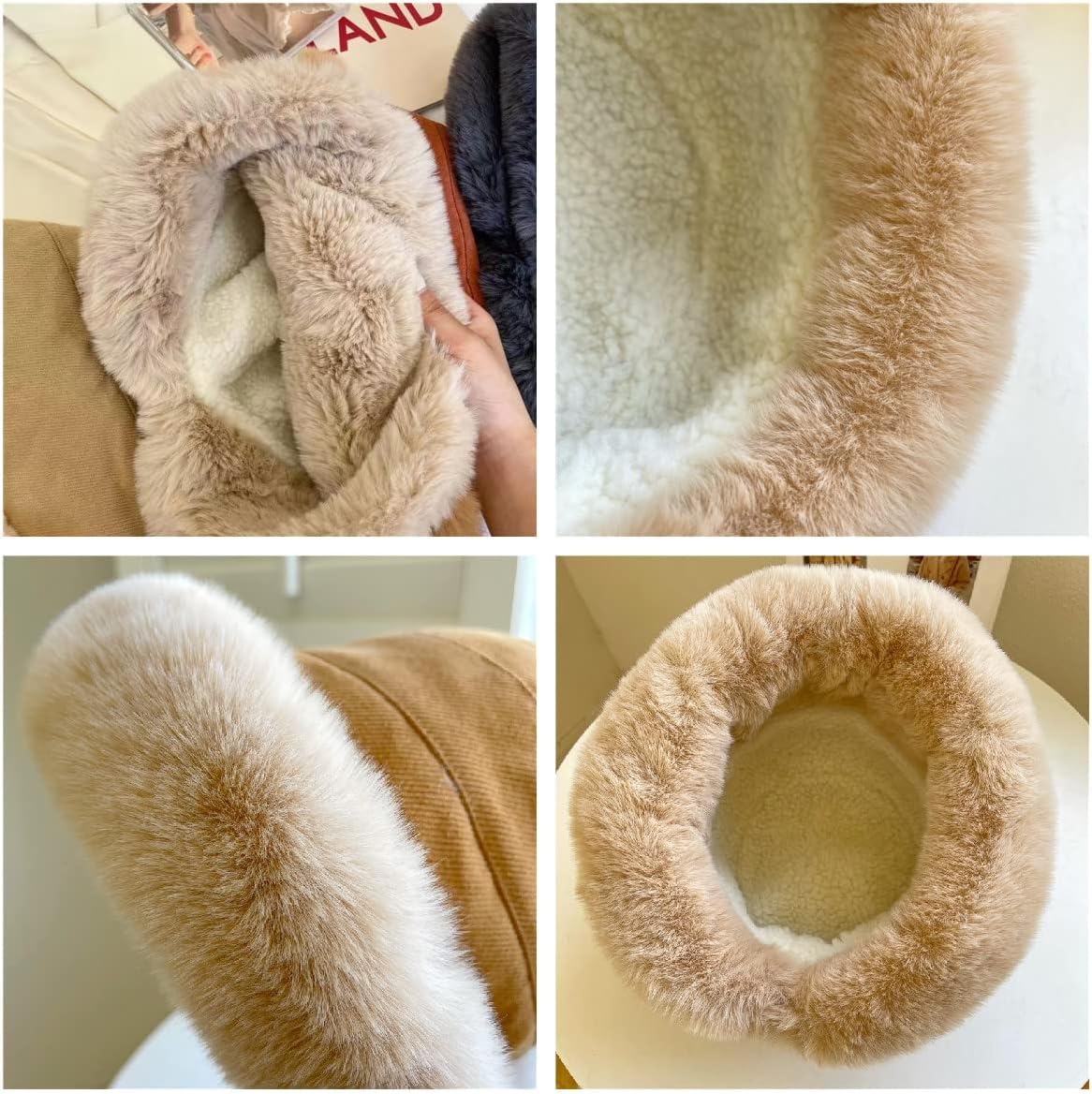 Winter Warm Bucket Hat Faux Fur Cotton Fleece Fisherman Cap Fluffy Plush Thick Wind Protection Hats for Women Girls - Image 8