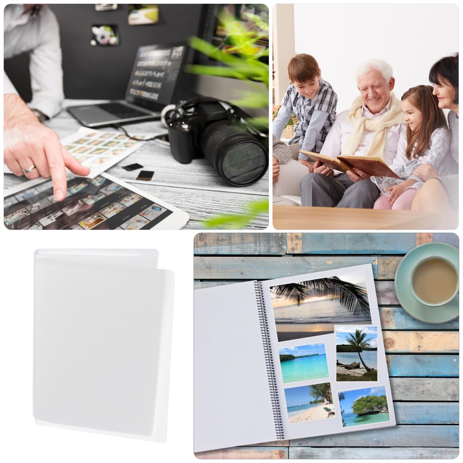 Álbum de Fotos de 2 Piezas Fundas de Pp Mate para 100 Fotos de 6 Pulgadas, Adecuado para Estudiantes y Eventos como Bodas