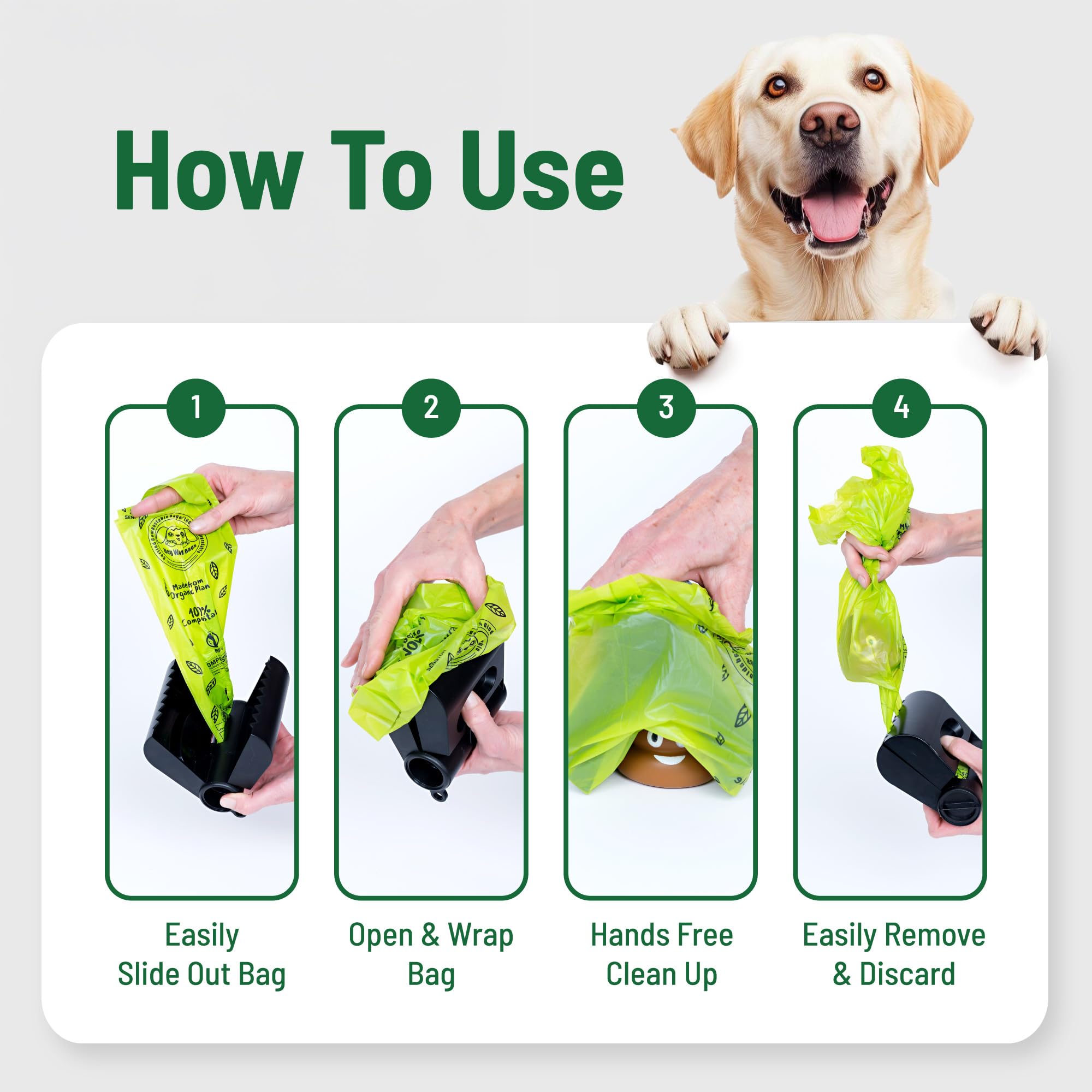 Small Pet Select Pooper Scooper, Dog Poop Scoop w/Bags for Pet Waste Portable Design with Leash Clip and Bag Dispenser - Image 3