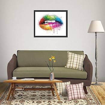 Amazon.co.jp: 色付きの唇 絵画 絵 グラフィック デザイン