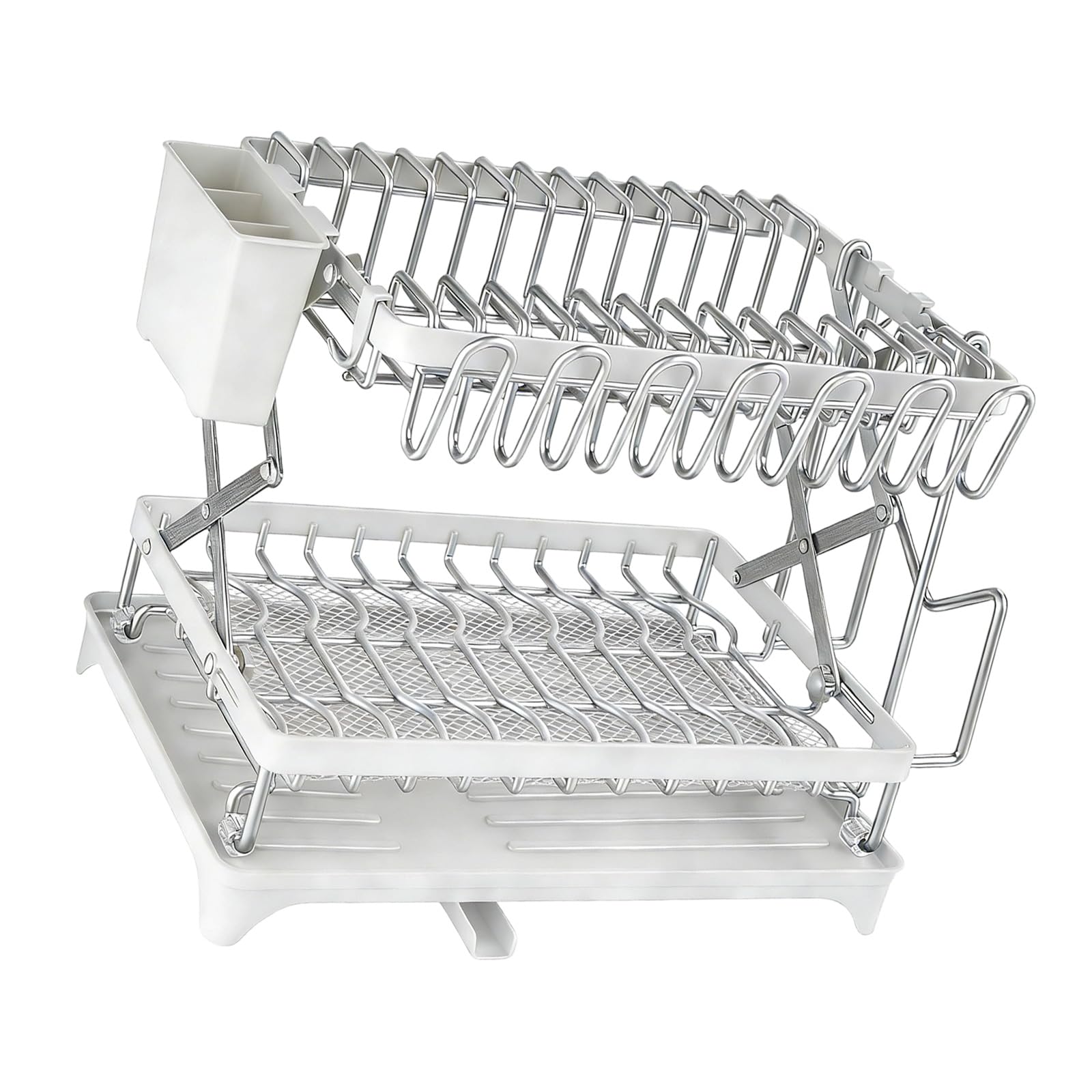 Kaeltsyn Modern Minimalist Bowl Rack Double Layer Hygienic Drainage for Sink Kitchen Storage Rack