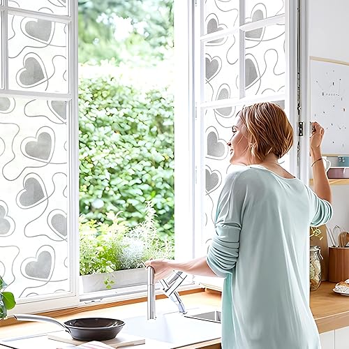 Miniatura 6 de DKTIE Película de privacidad para ventana, 14 patrones, película de vidrio esmerilado para ventana, película de teñido de ventana, adherencia